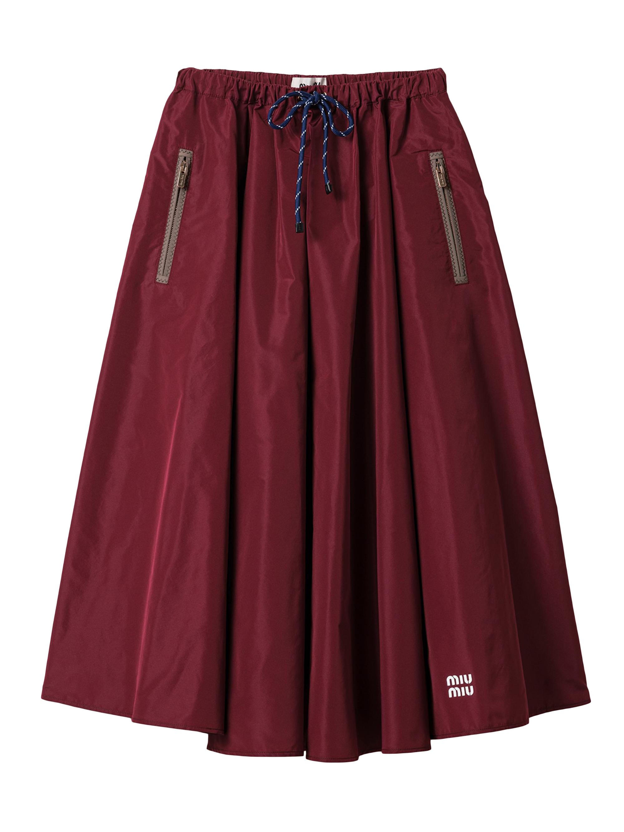 Miu Miu Women's Technical Fabric Skirt - Dark Red
