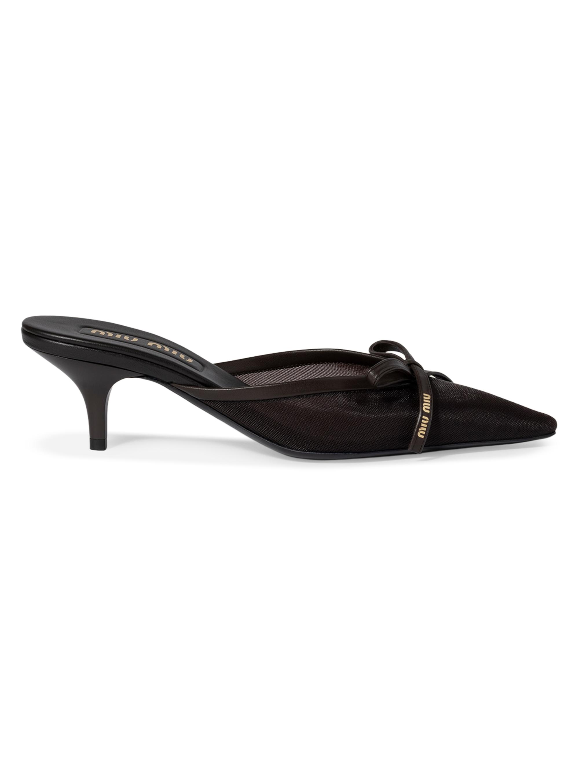 Miu Miu Nappa Leather Bow Mules | Saks Fifth Avenue