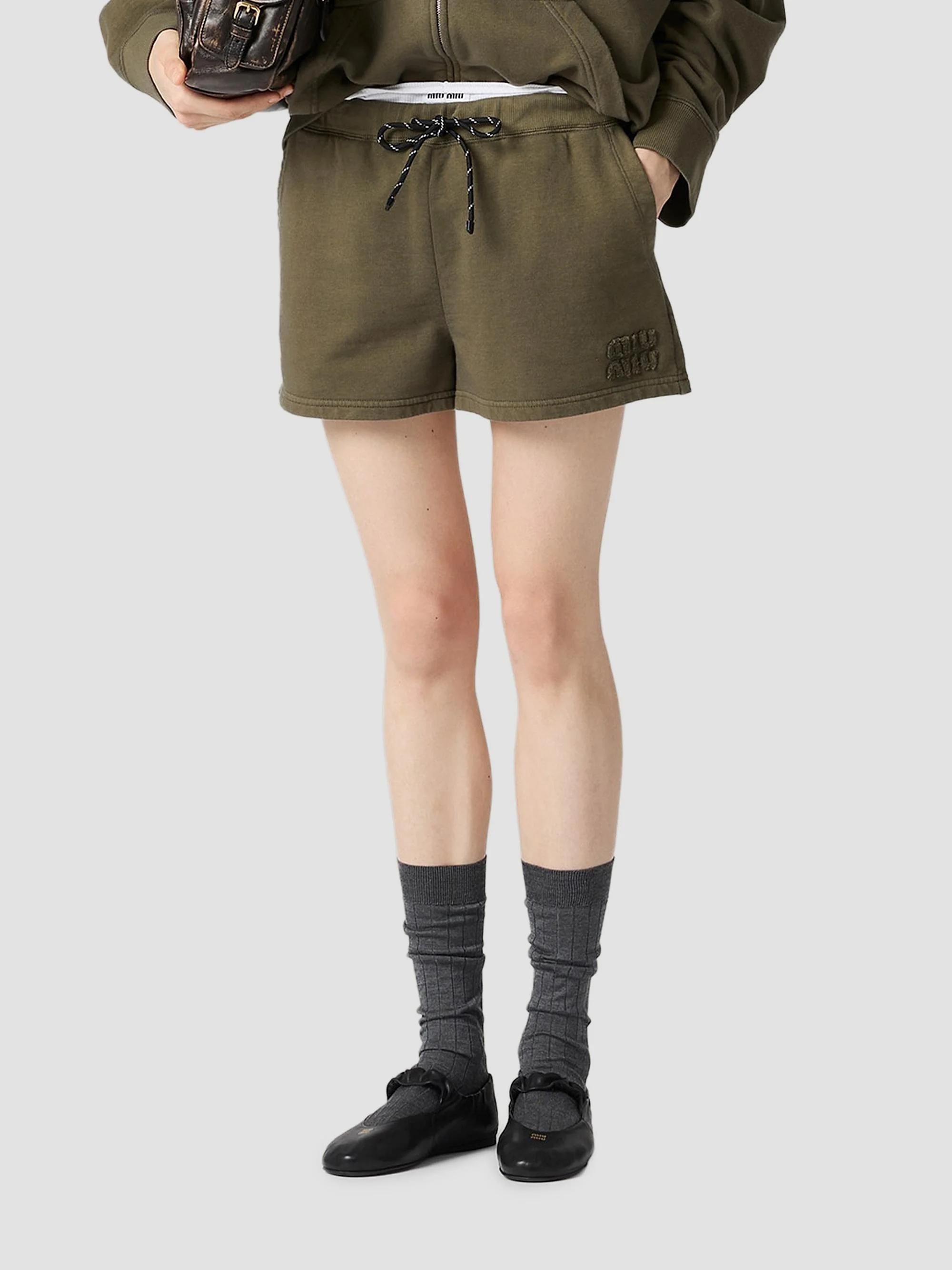 希少 miumiu 2007 jacquard short size 40 Miu Miu Garment-Dyed Fleece Shorts | Saks Fifth Avenue