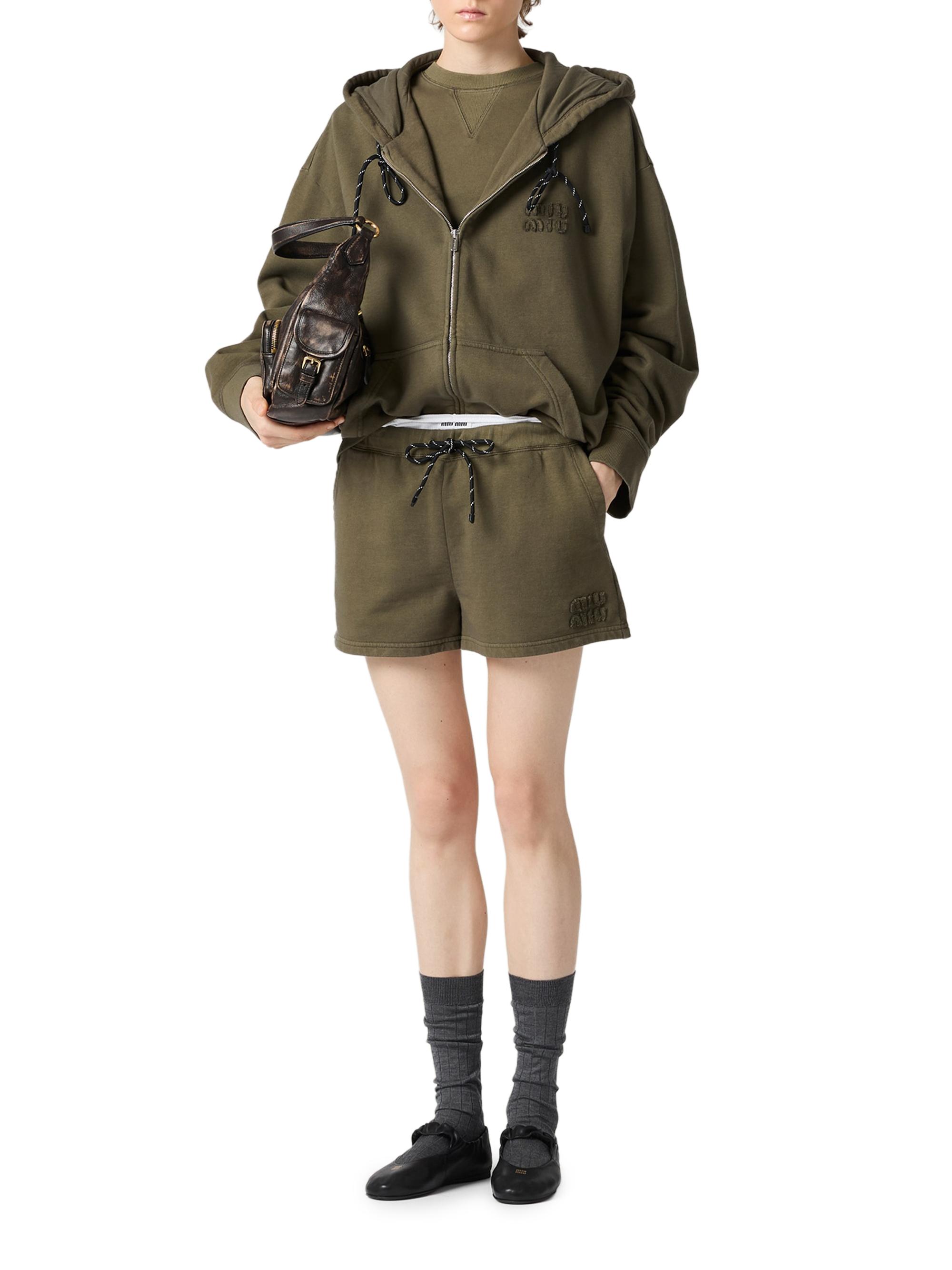 Miu Miu Garment-Dyed Fleece Shorts | Saks Fifth Avenue