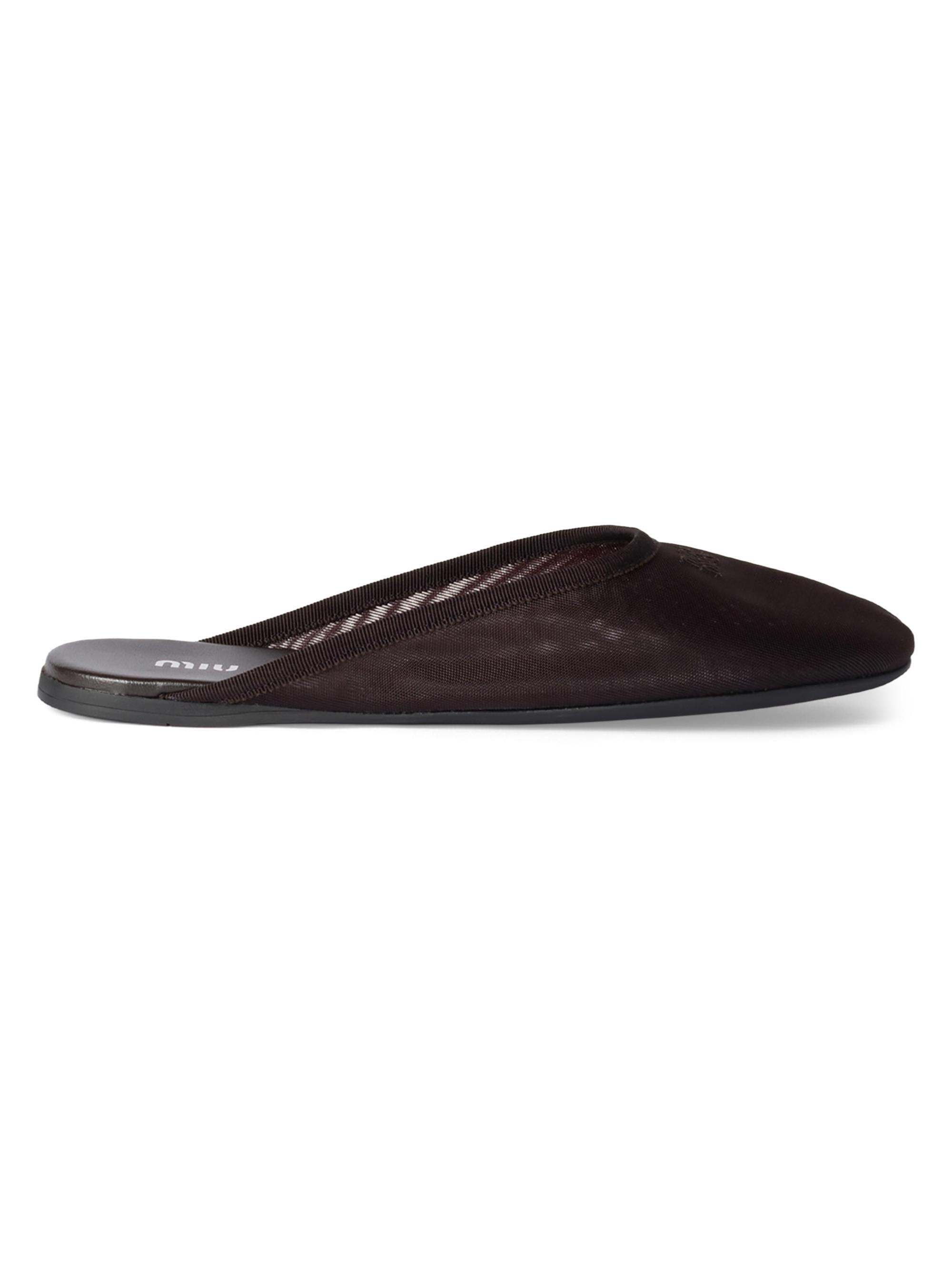Miu Miu Women's Mesh Fabric Slippers - Brown