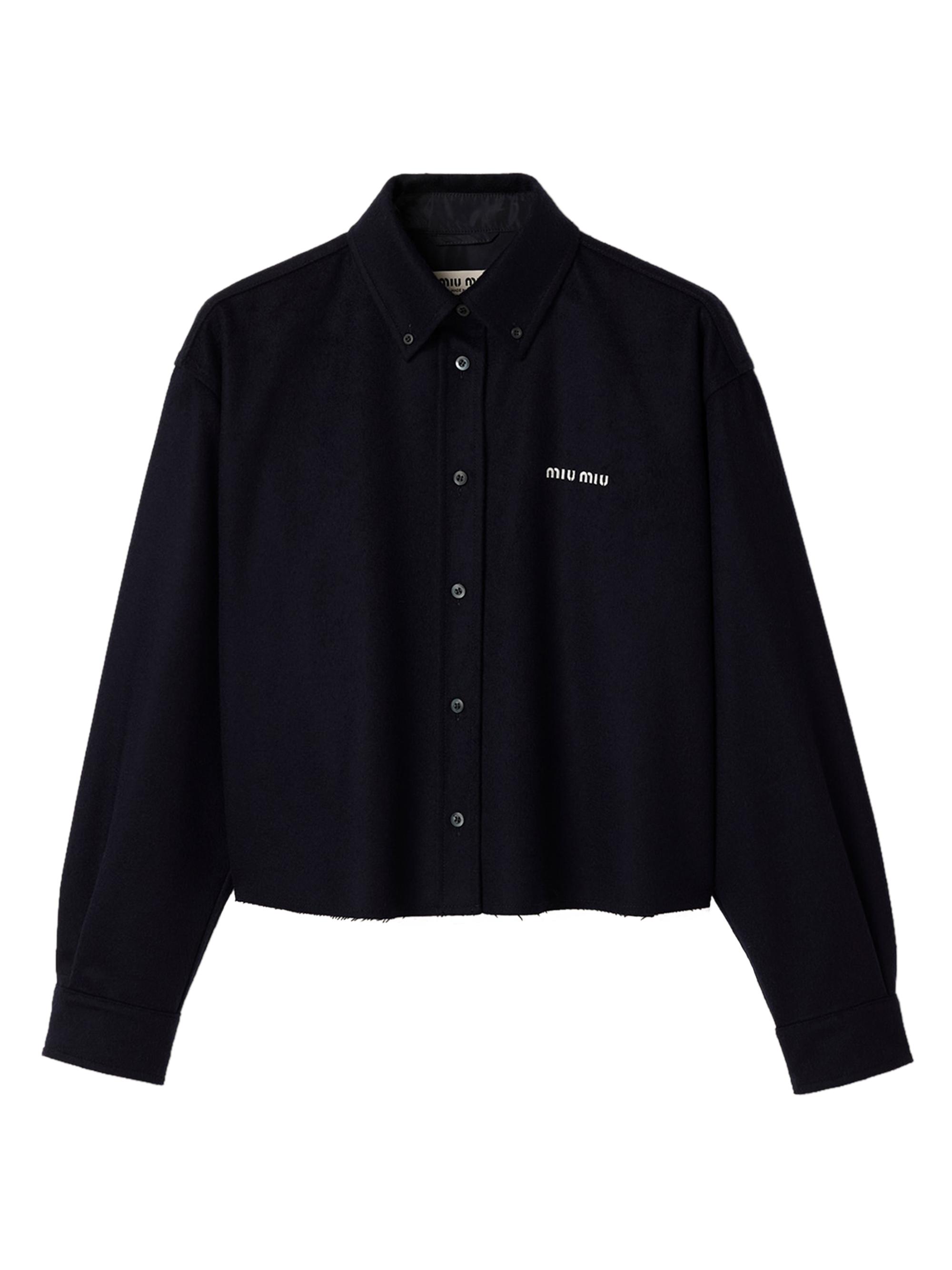 Miu Miu Cropped Chambray Tie Shirt | Saks Fifth Avenue