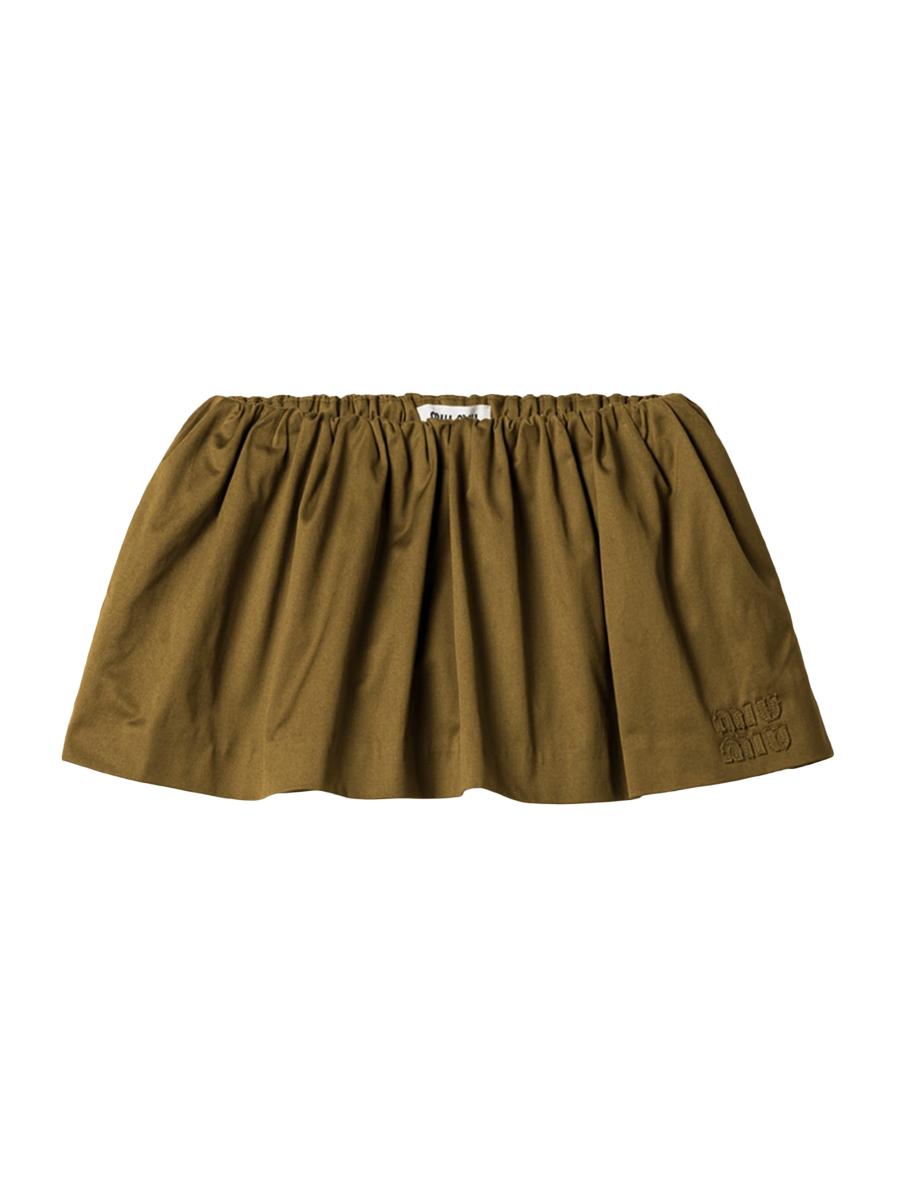 Miu Miu Women's Satin Cotton Miniskirt In Green