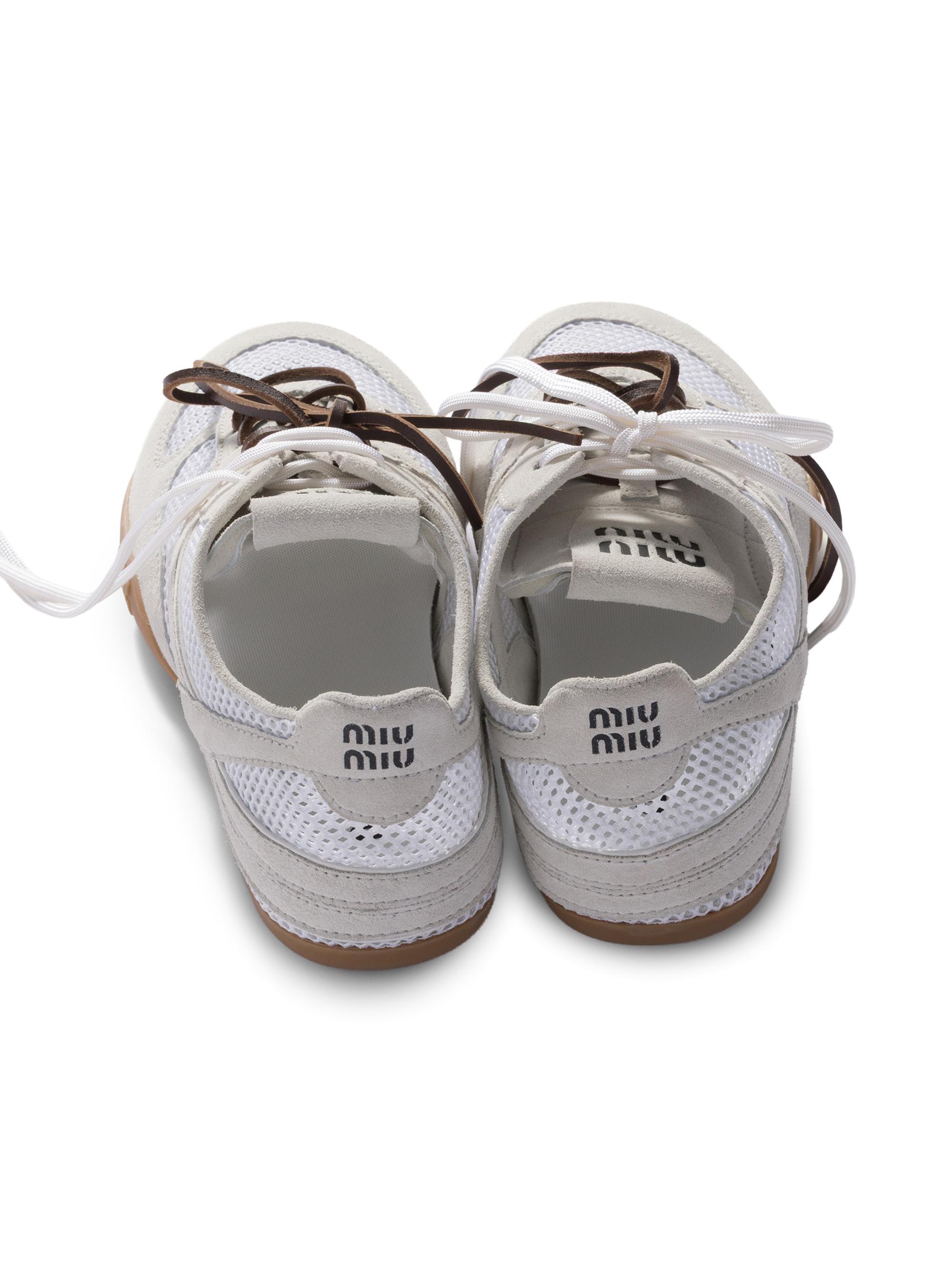 Miu Miu Gymnasium Mesh and Suede Sneakers | Saks Fifth Avenue