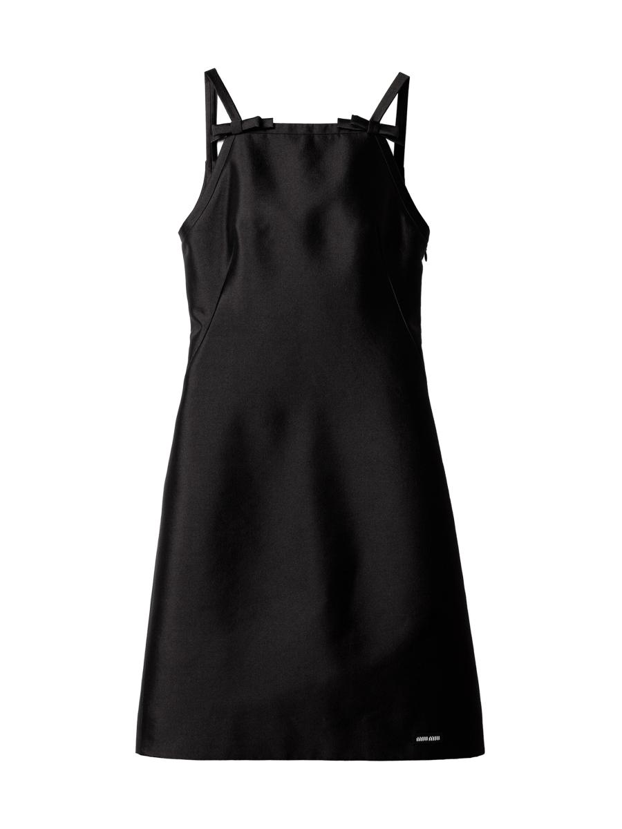 Miu Miu Silk And Wool Mini-dress, Woman, Black, Size 42