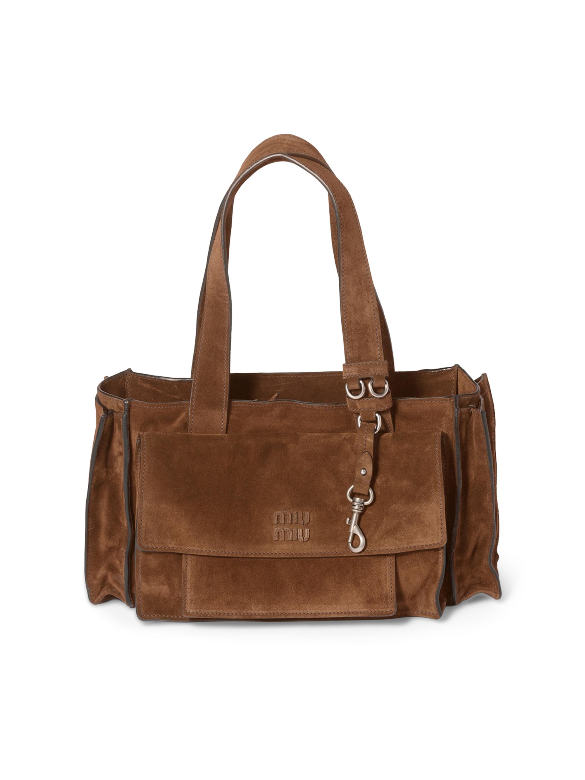 Miu Miu Women's Utilitaire Suede Shopping Bag - Brown