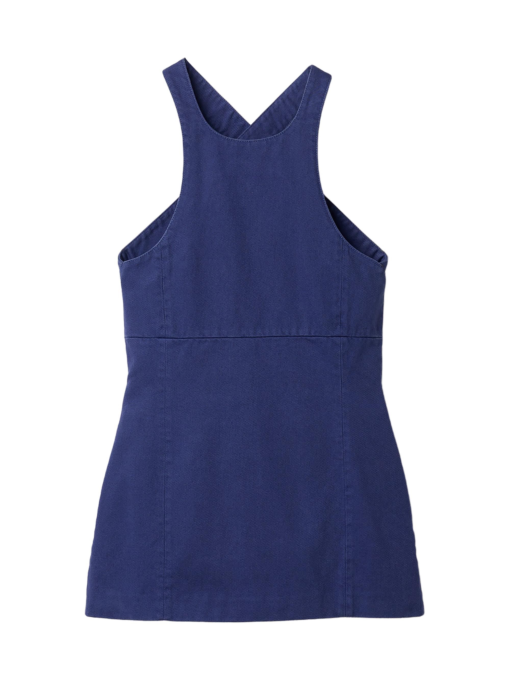 Miu Miu Women's Garment-Dyed Gabardine Mini-Dress - Blue