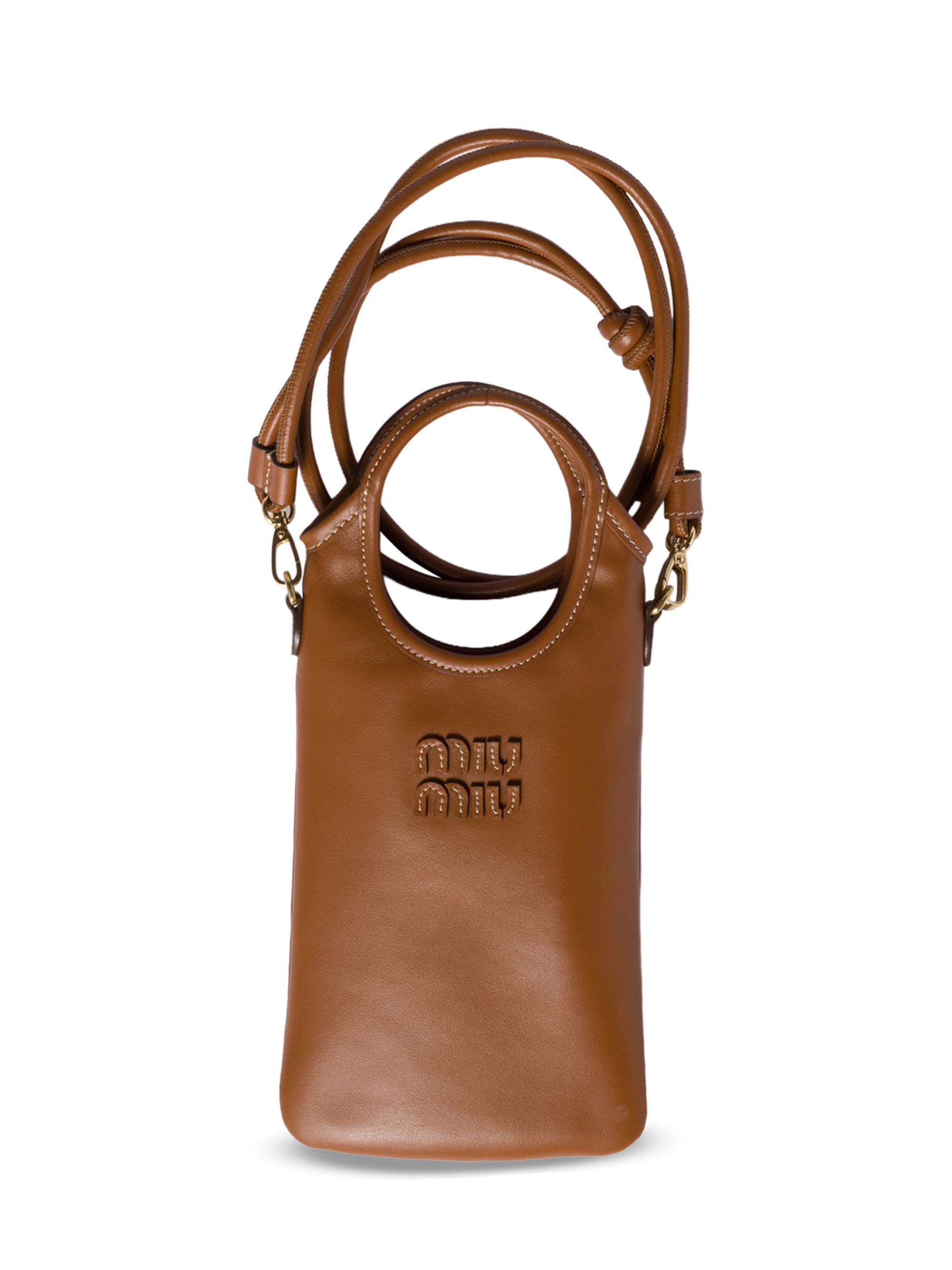 Miu Miu Women's Leather Smartphone Case - Brown
