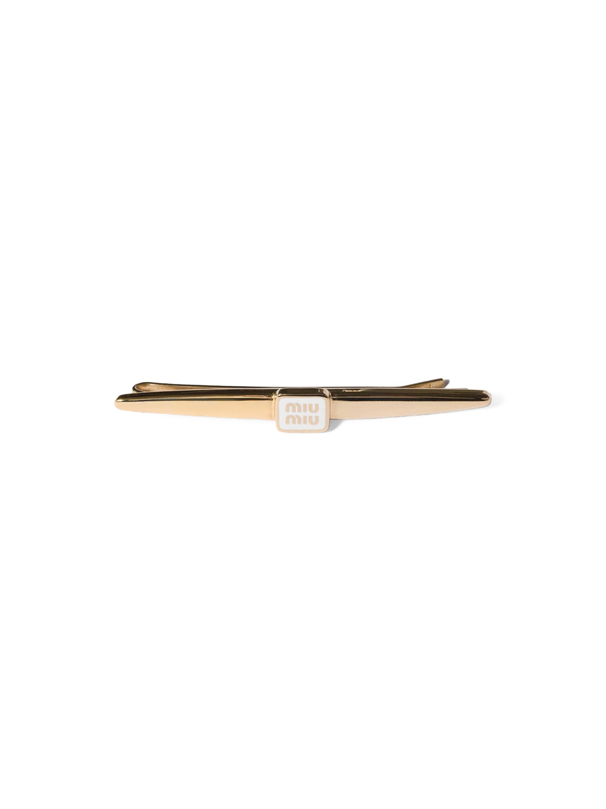 Miu Miu Women's Enameled Metal Hair Clip - Gold