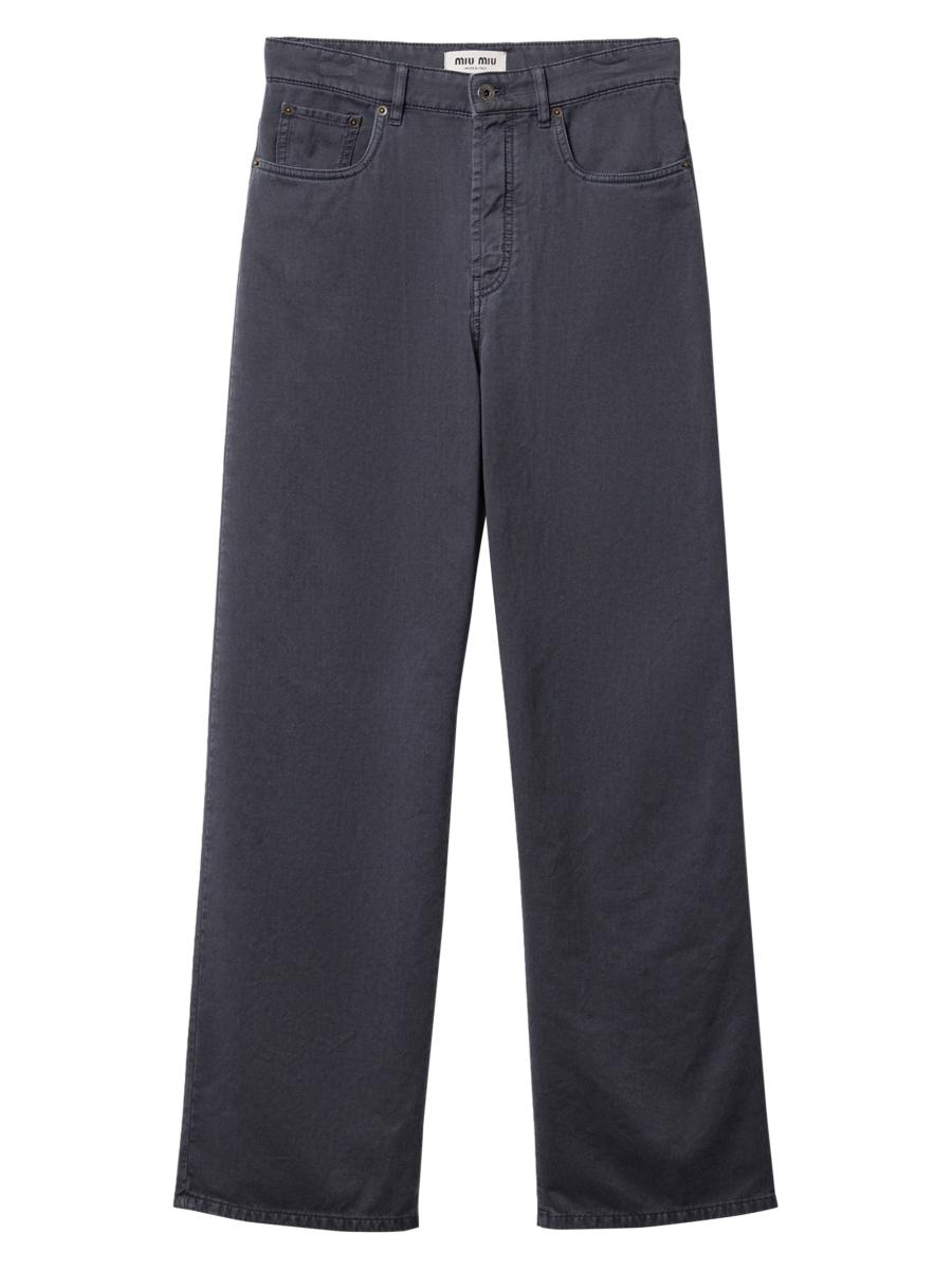 Miu Miu Women's Light Denim Pants In Gray