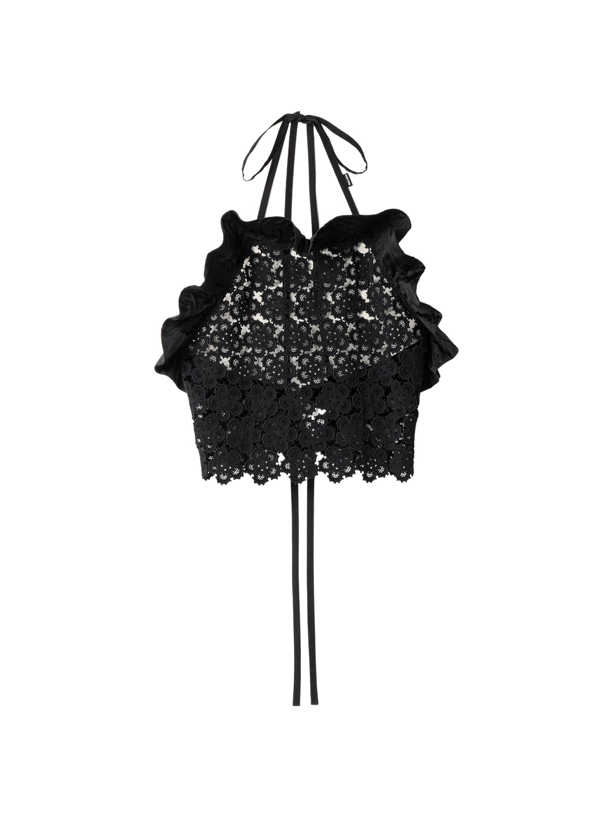 Miu Miu Women's Macramé Pinafore Top - Black