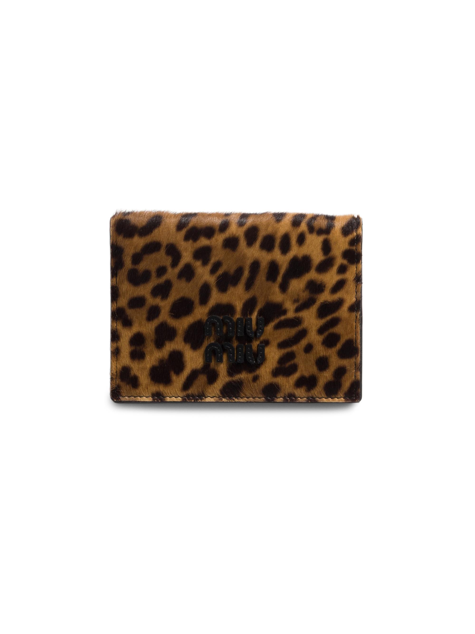 Miu Miu Women's Calf Hair Leather Envelope Card Holder - Beige Khaki