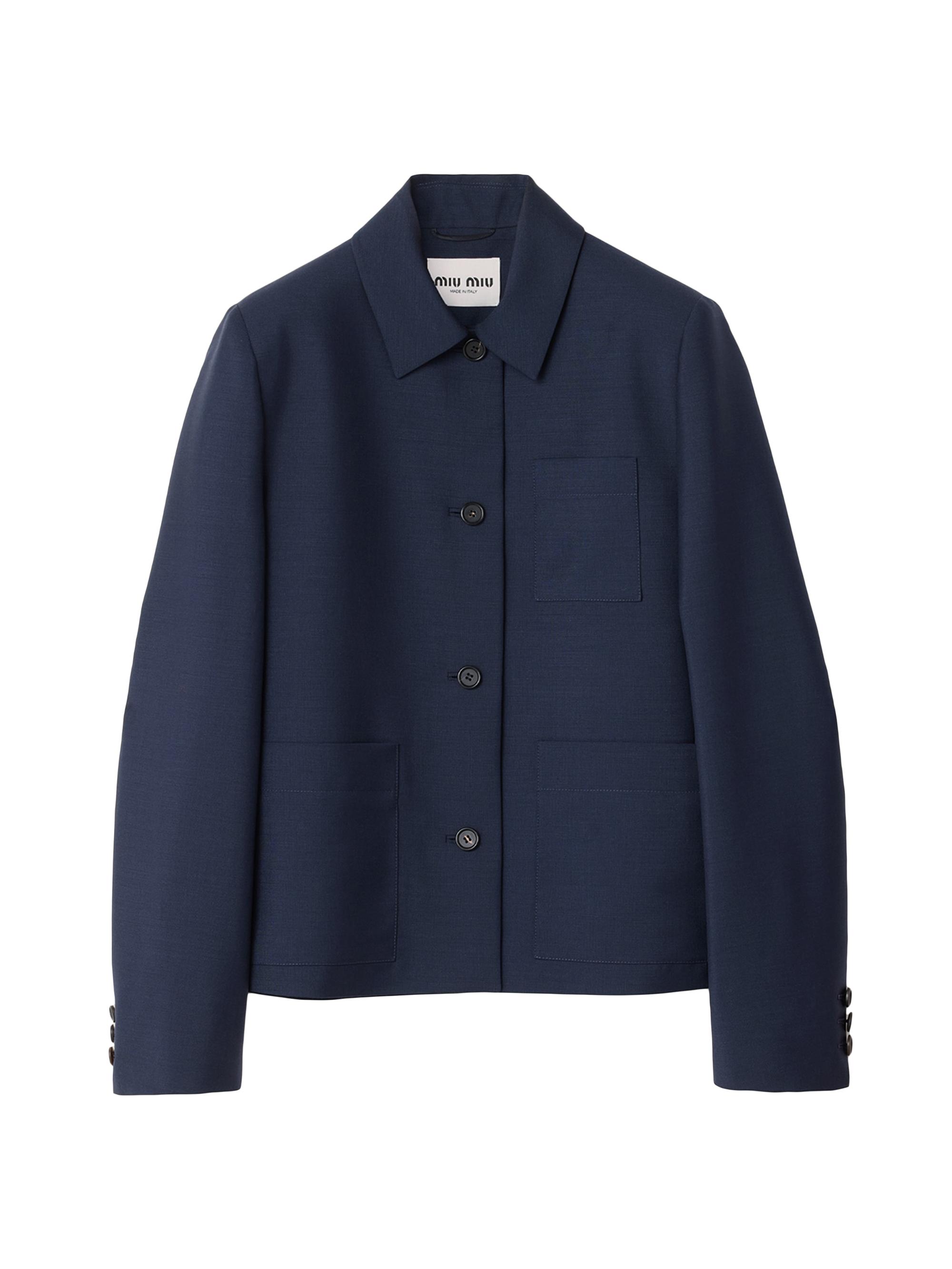 Miu Miu Women's Single-Breasted Kid Mohair Blazer - Navy Blue