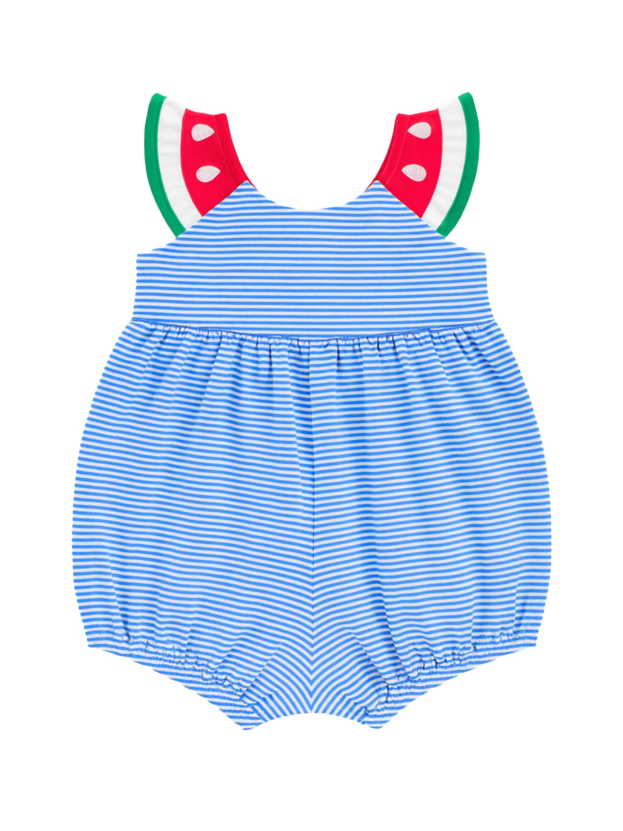Florence Eiseman Baby Girl's Striped Seersucker One-Piece Swimsuit - Royal 24 Months