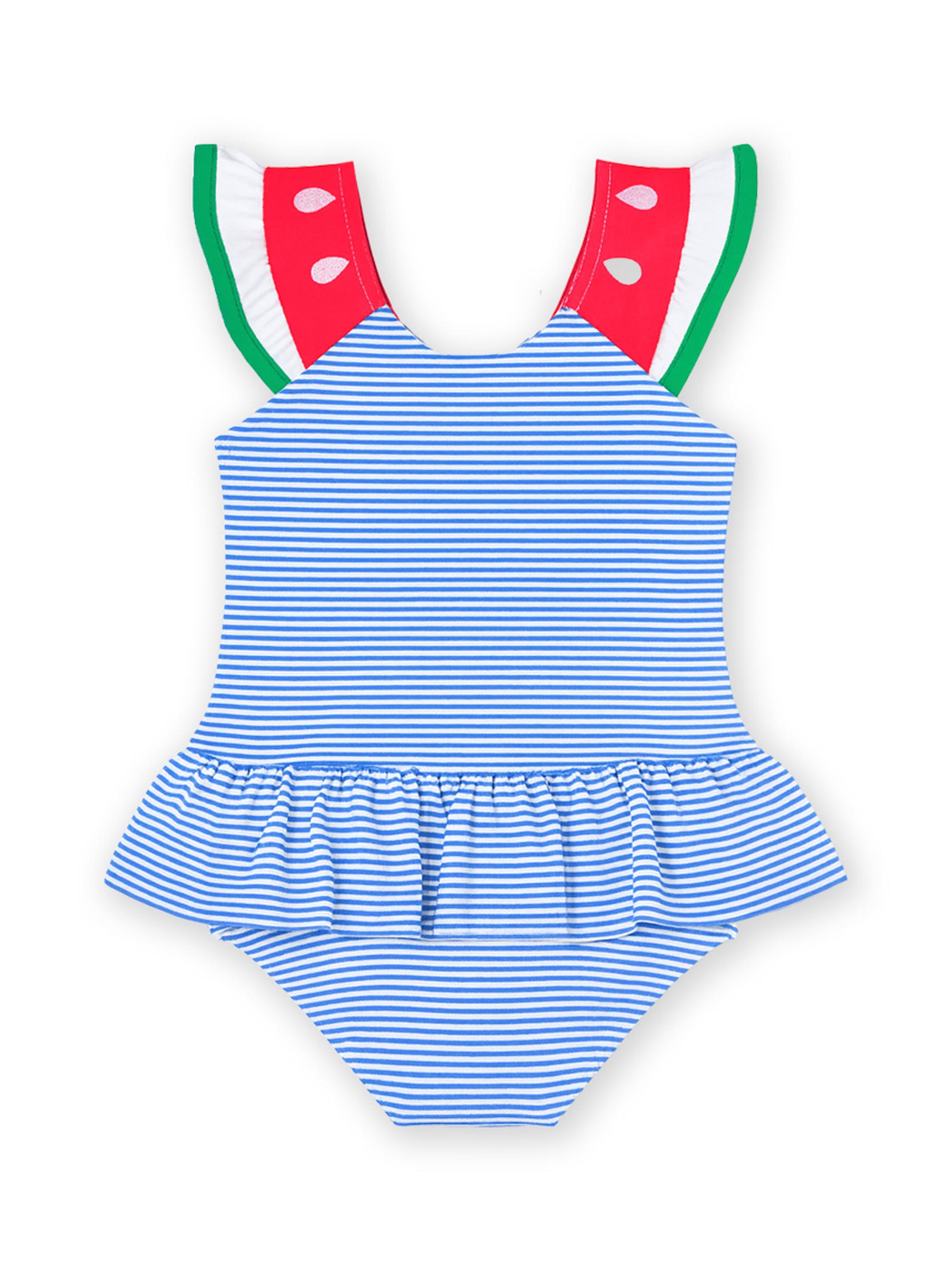 Florence Eiseman Little Girl's Striped Seersucker One-Piece Swimsuit - Royal