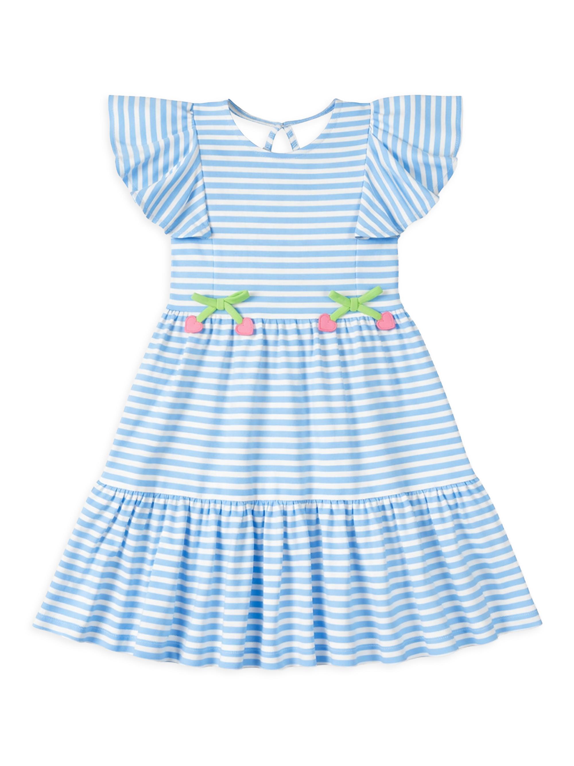 Florence Eiseman Little Girl's & Girl's Embroidered Striped Cotton-Blend Dress - Blue