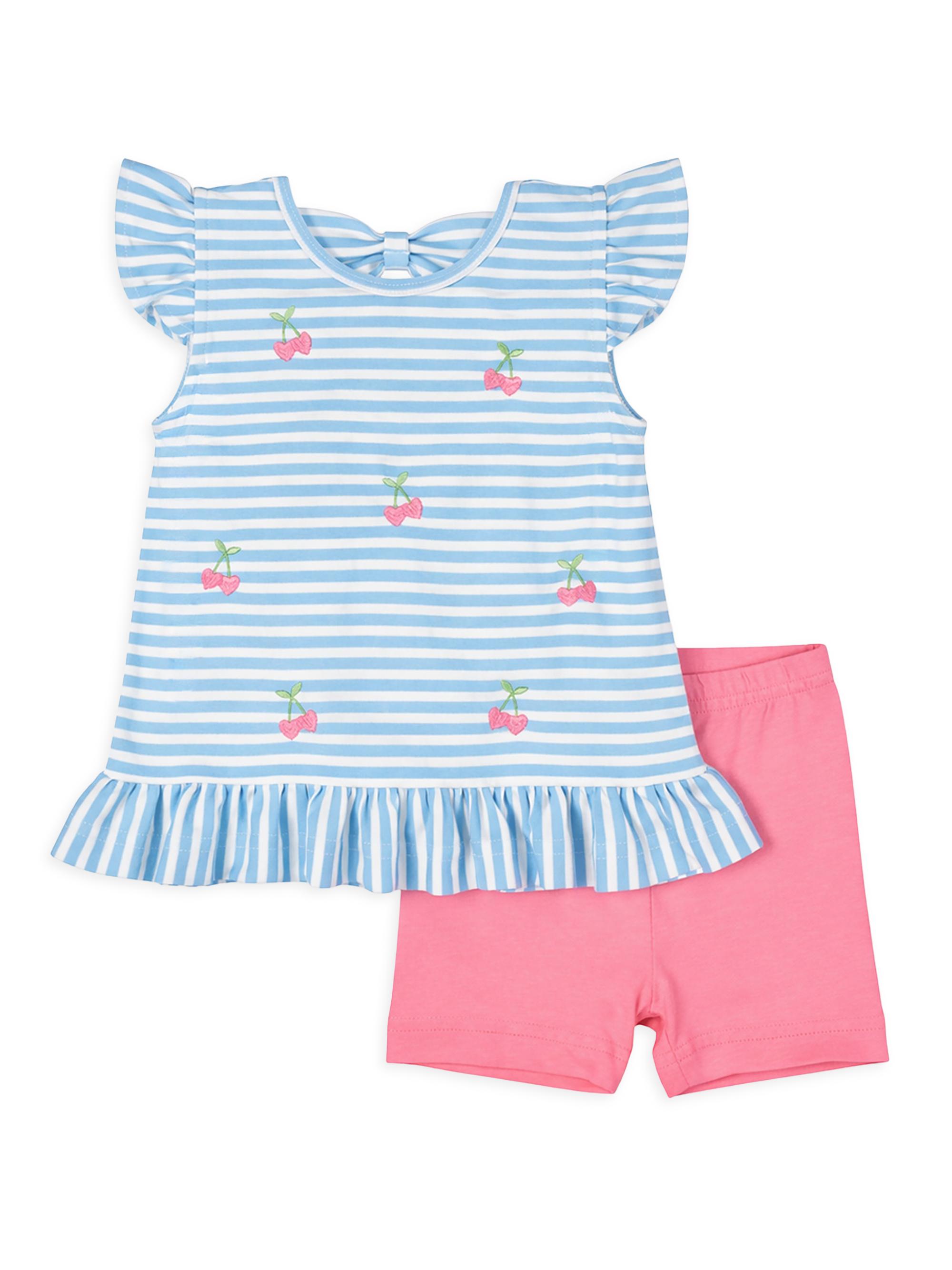 Florence Eiseman Baby Girl's, Little Girl's & Girl's Embroidered Cotton-Blend Shirt & Shorts Set - Blue