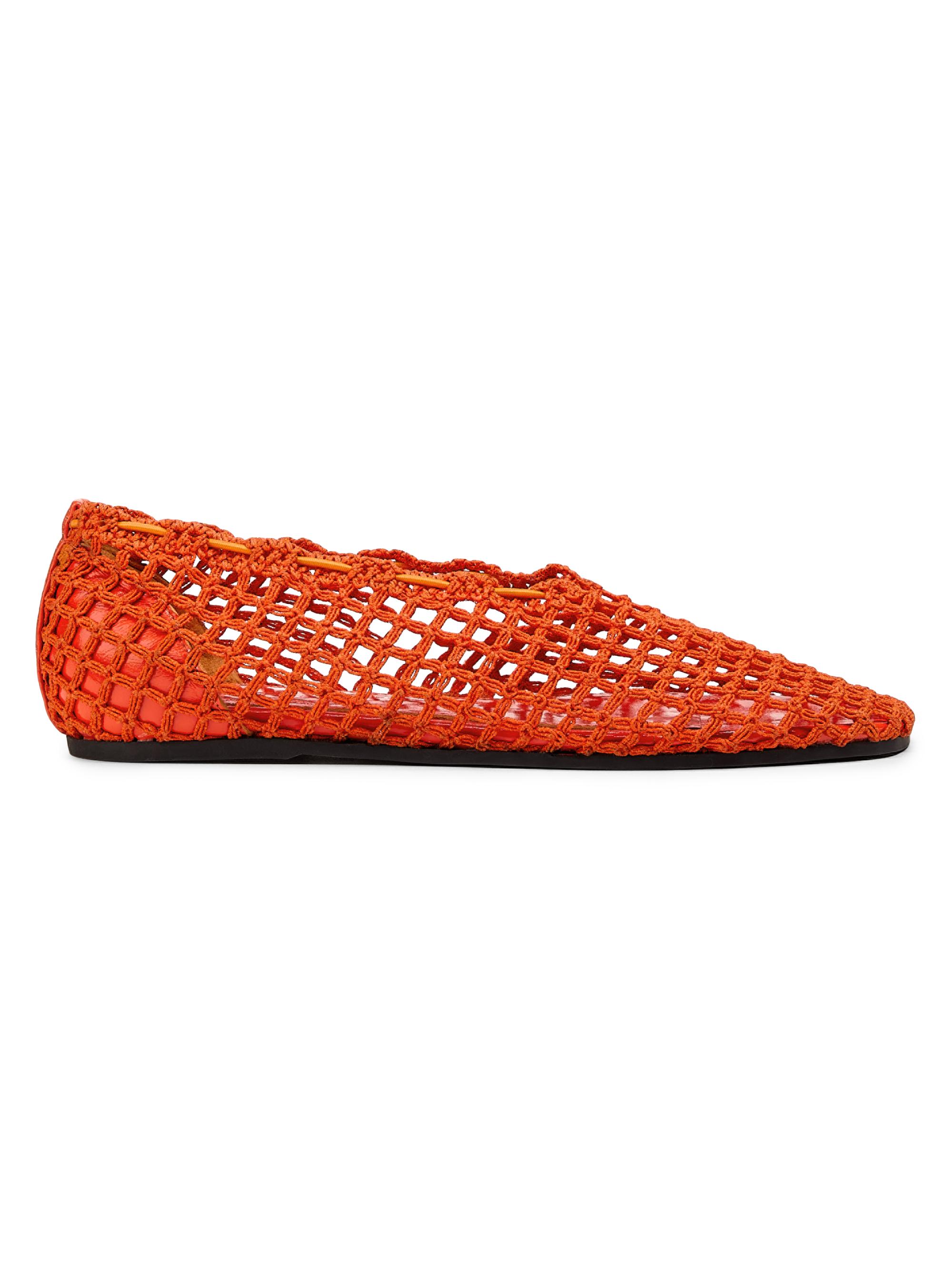 Proenza Schouler Women's Slant Crochet Ballet Flats - Flame | Thumbnail 7