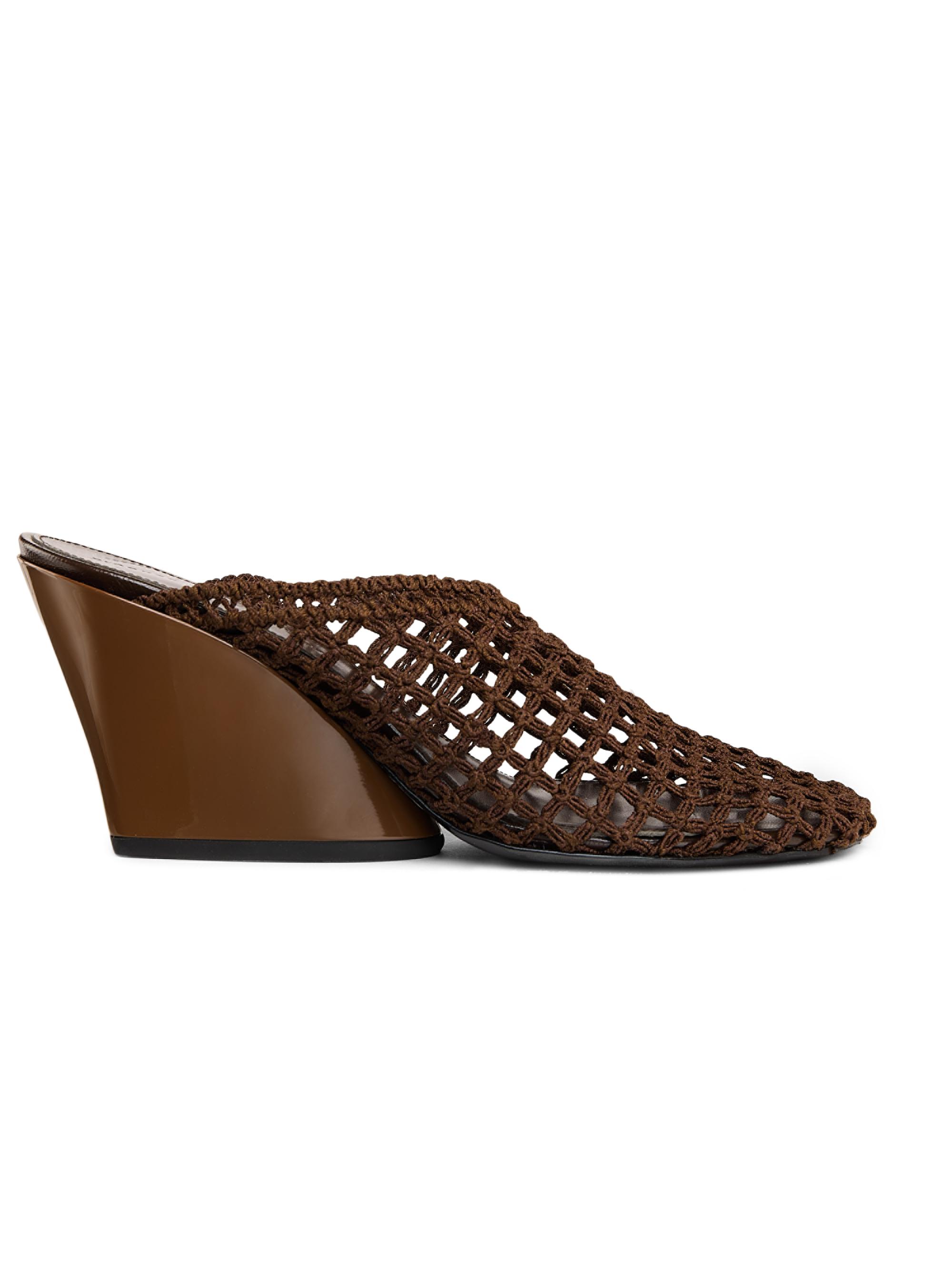 Proenza Schouler Women's Slant 70MM Crochet Wedge-Heel Mules - Mushroom | Thumbnail 7