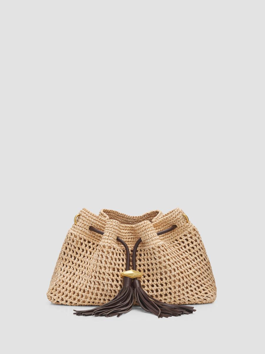 Jimmy Choo Cinch Small Raffia Shoulder Bag | Saks Fifth Avenue