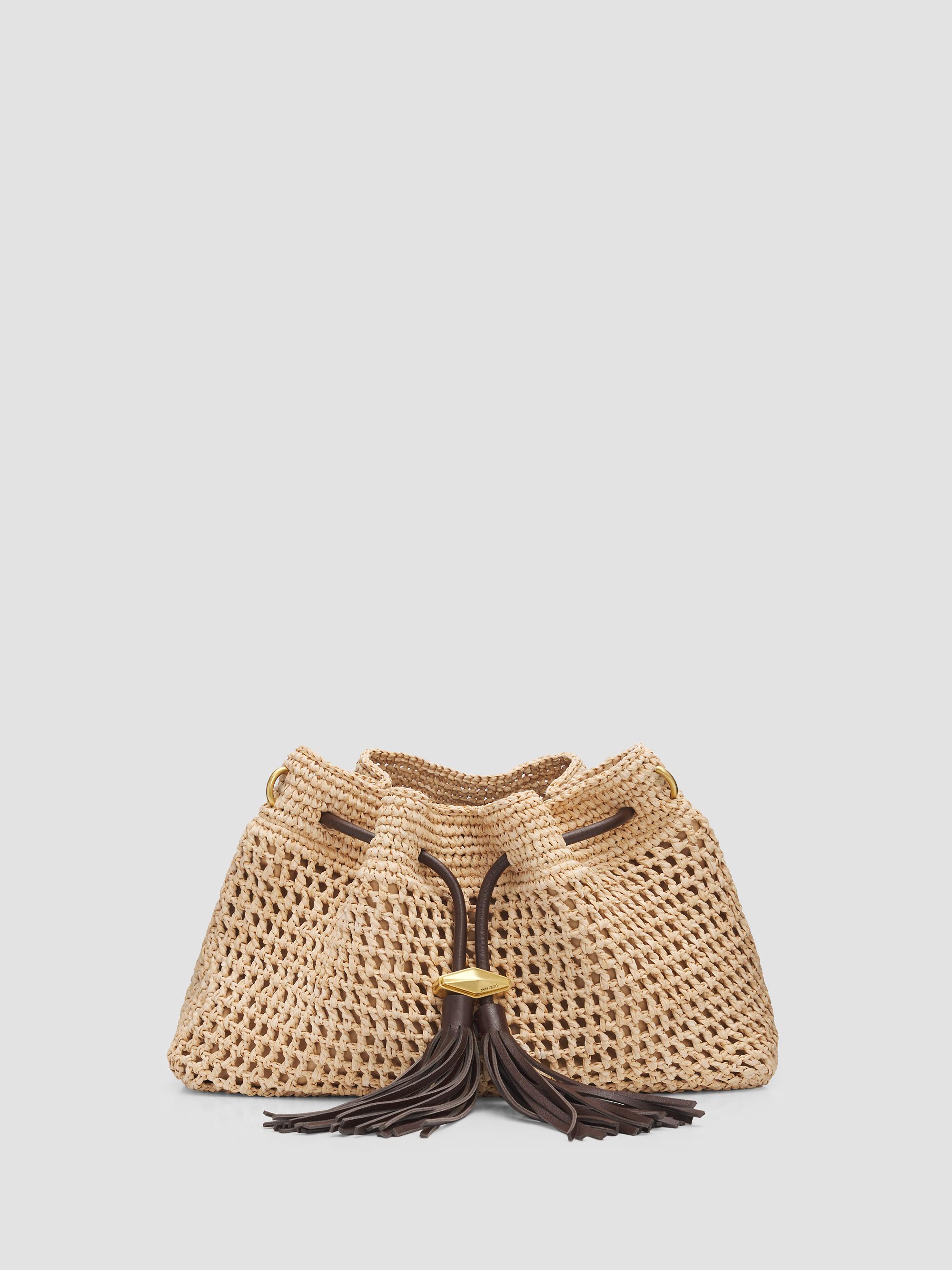 Jimmy Choo Cinch Small Raffia Shoulder Bag | Saks Fifth Avenue