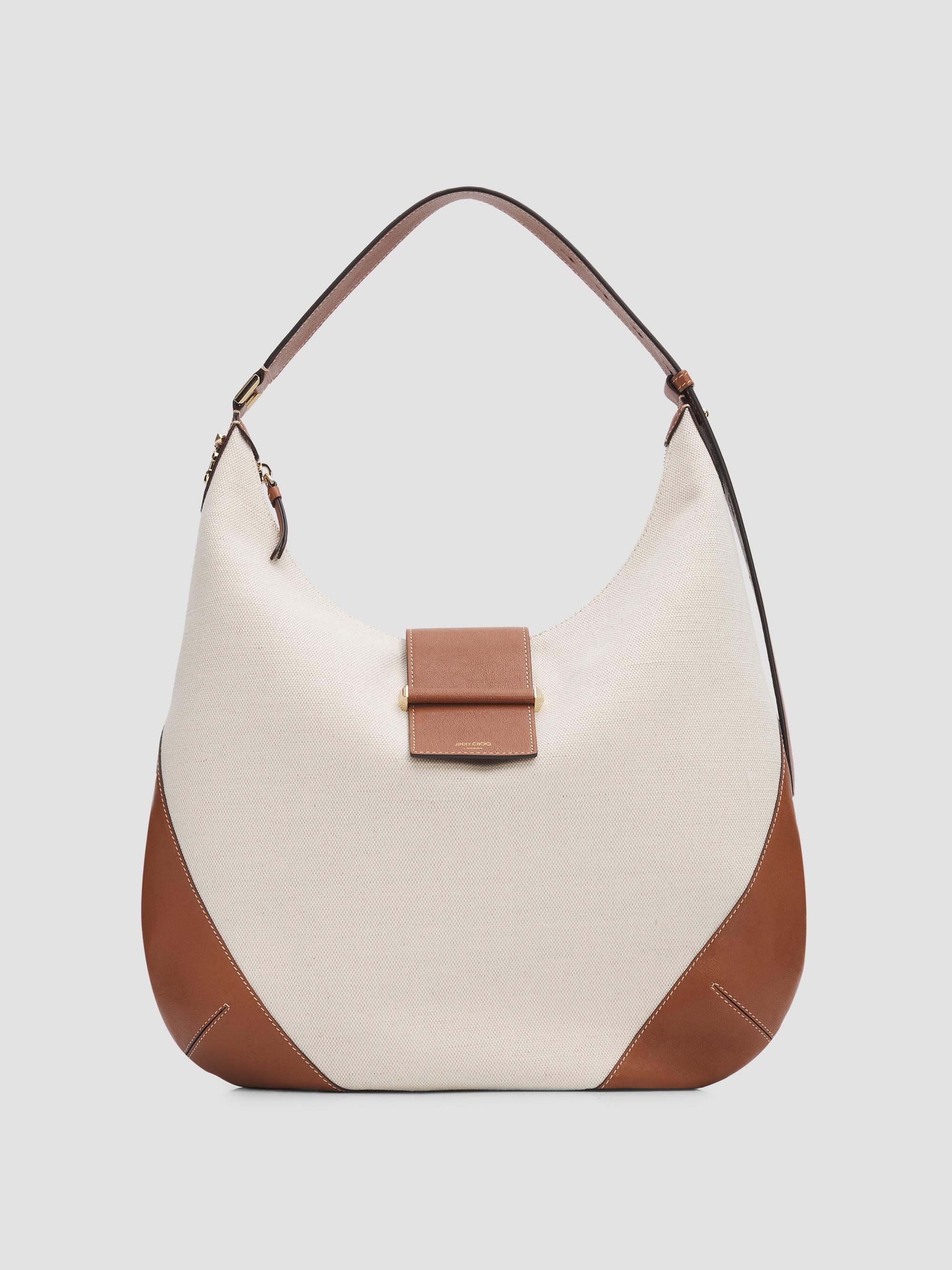 ジミーチュウ シアリング ANA HOBO/L　ハンドバッグ 　ホーボー　白 Jimmy Choo Ana Leather Hobo Bag | Saks Fifth Avenue