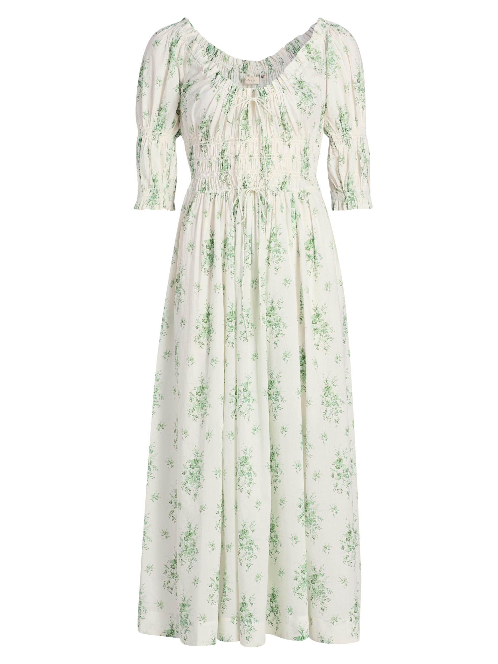 DÔEN Women's Ischia Botanical Midi-Dress - Green Petit Bouquet Dechamon