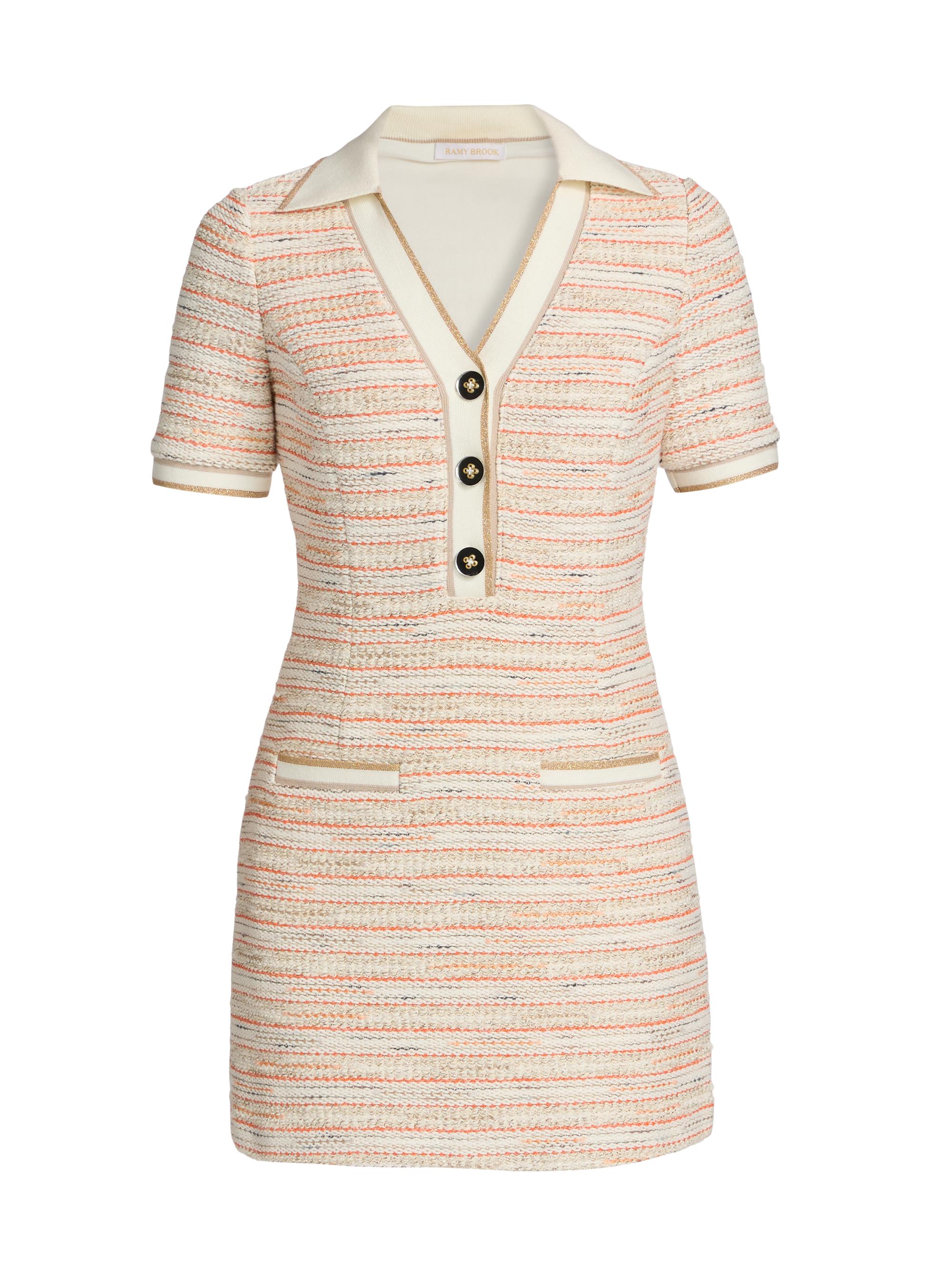 Ramy Brook Women's Blythe Tweed Minidress - Sunset Orange Tweed