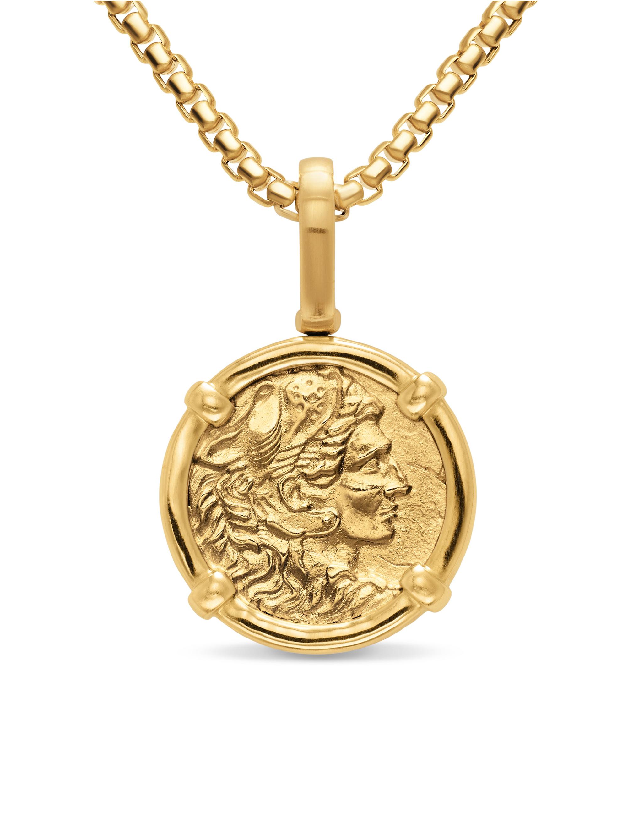David Yurman Men's Alexander the Great Amulet in 18K Yellow Gold, 20.5MM - Gold - Women's Jewelry And Watches