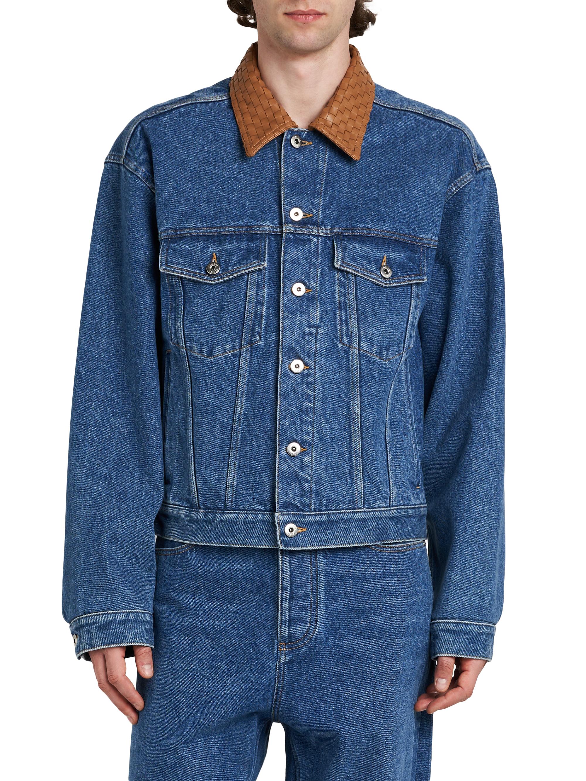 Bottega Veneta Intrecciato Collar Denim Trucker Jacket | Saks