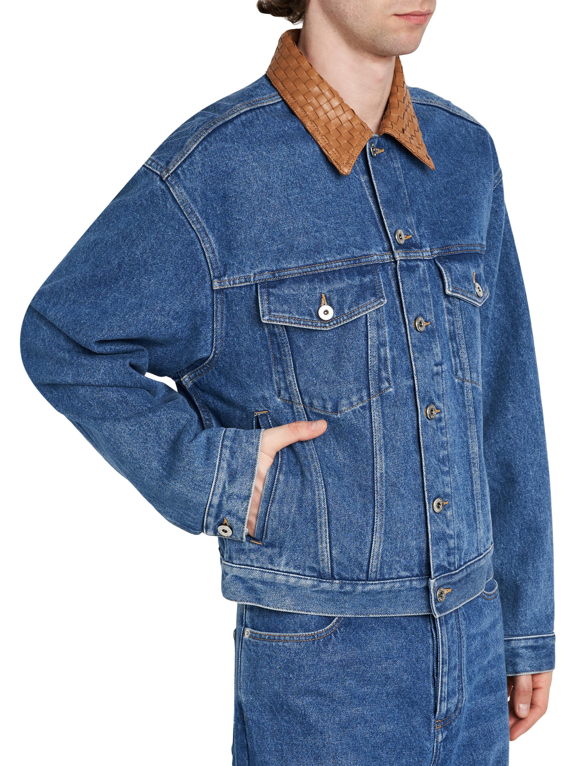 Bottega Veneta Intrecciato Collar Denim Trucker Jacket | Saks