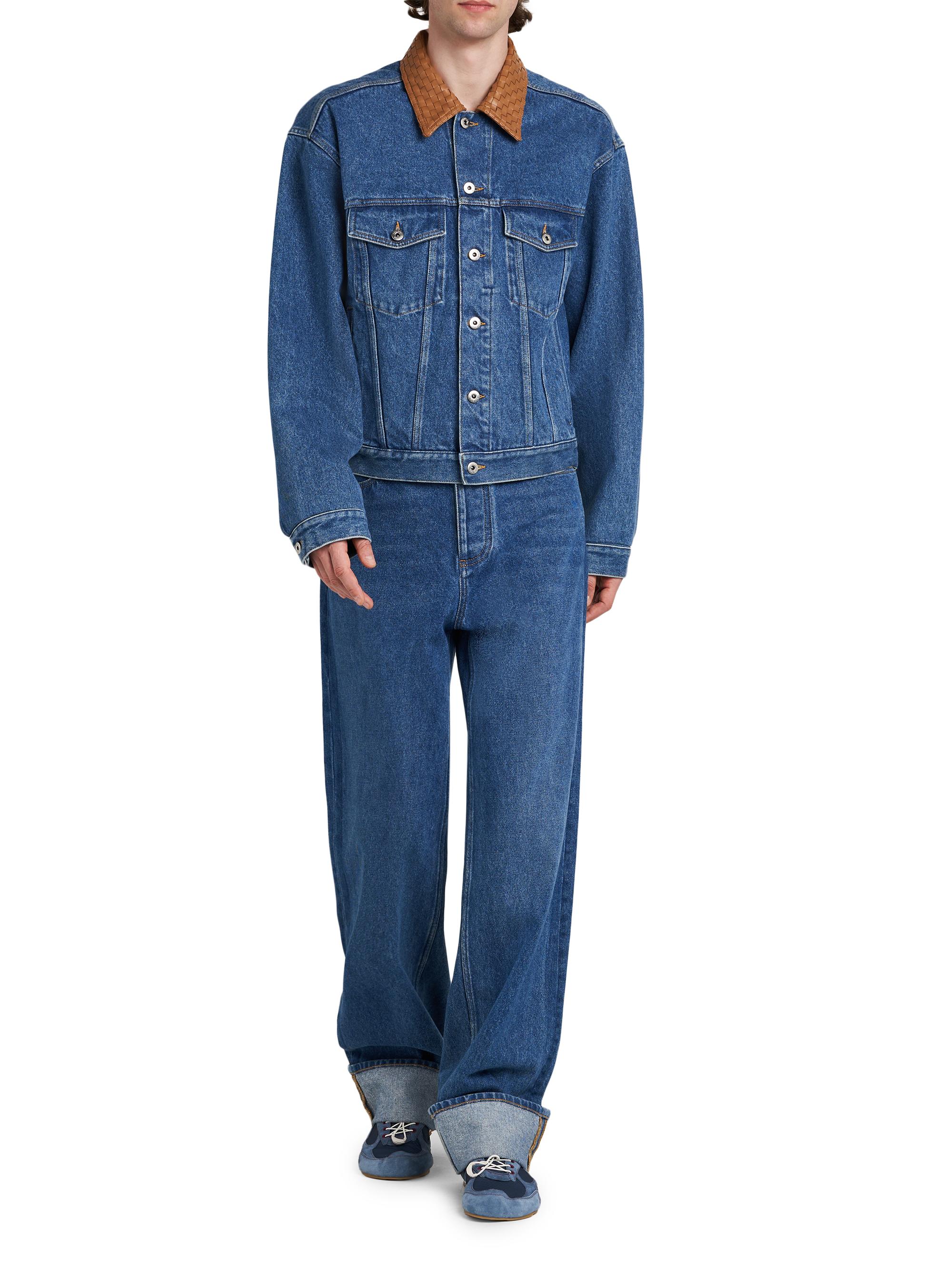 Bottega Veneta Intrecciato Collar Denim Trucker Jacket | Saks