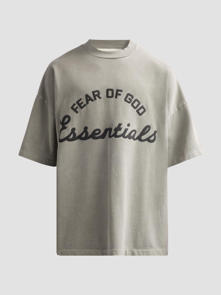 Essentials Men's Oversized Cotton Logo Crewneck T-shirt In Brown