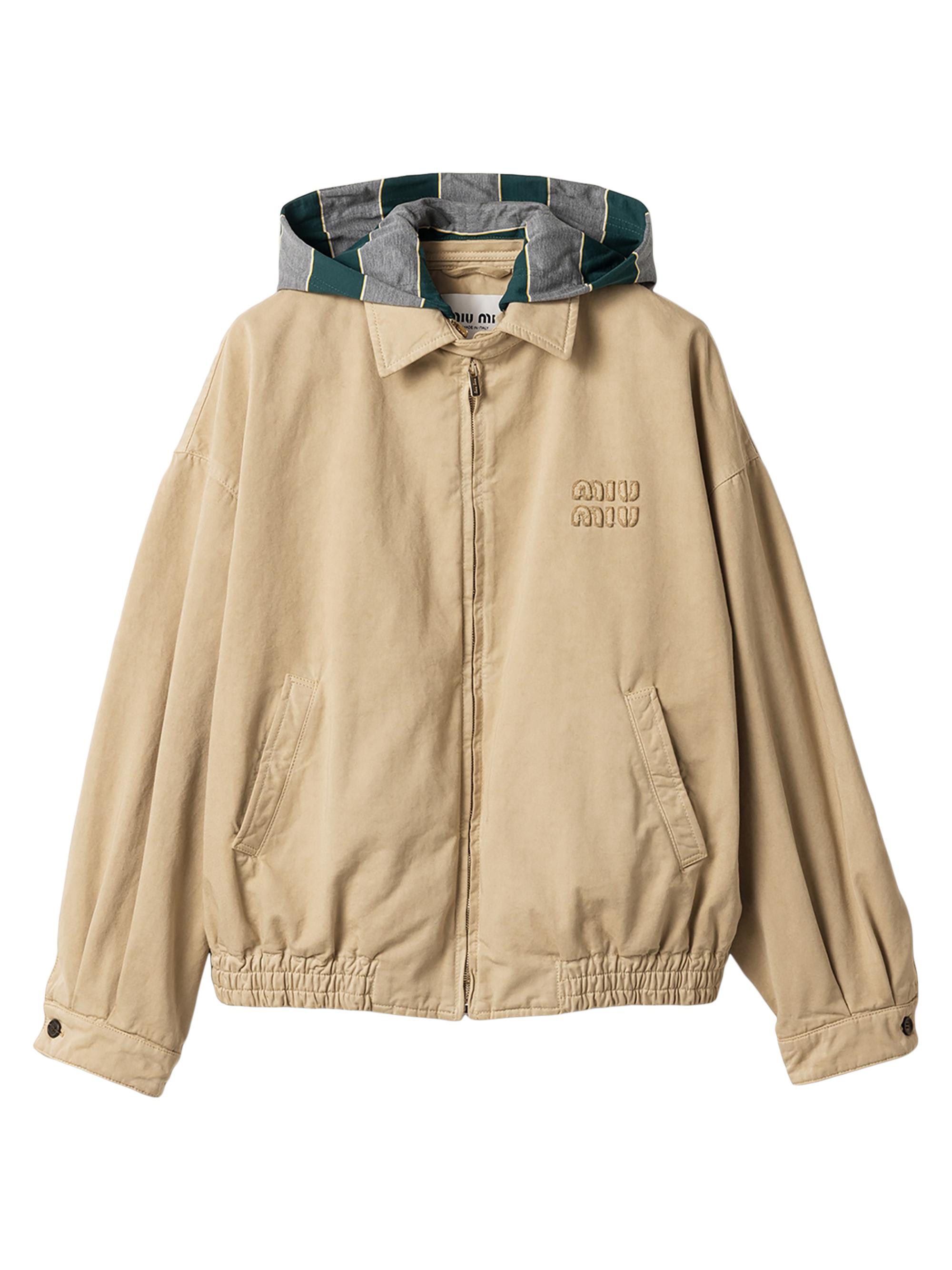 Miu Miu Women's Old Gabardine Blouson Jacket - Beige