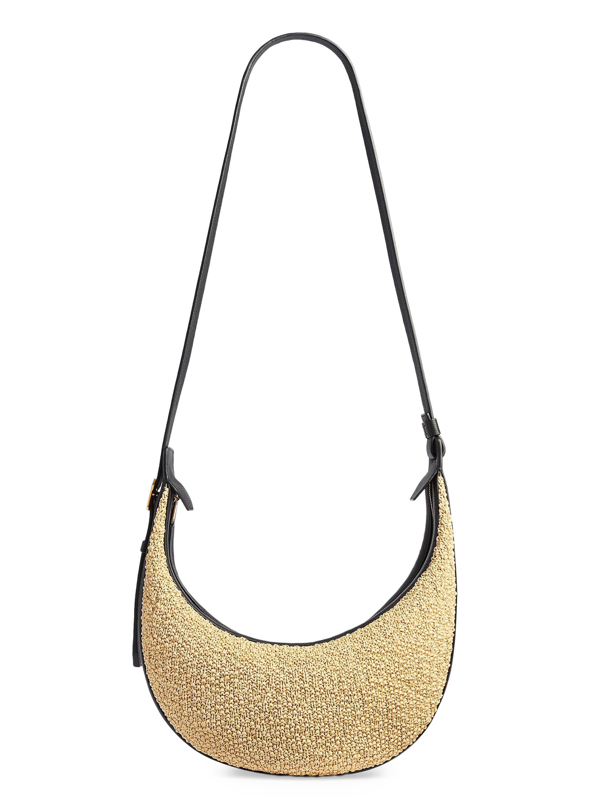 Khaite Women's Augustina  Raffia & Leather Crossbody Bag - Black Natural