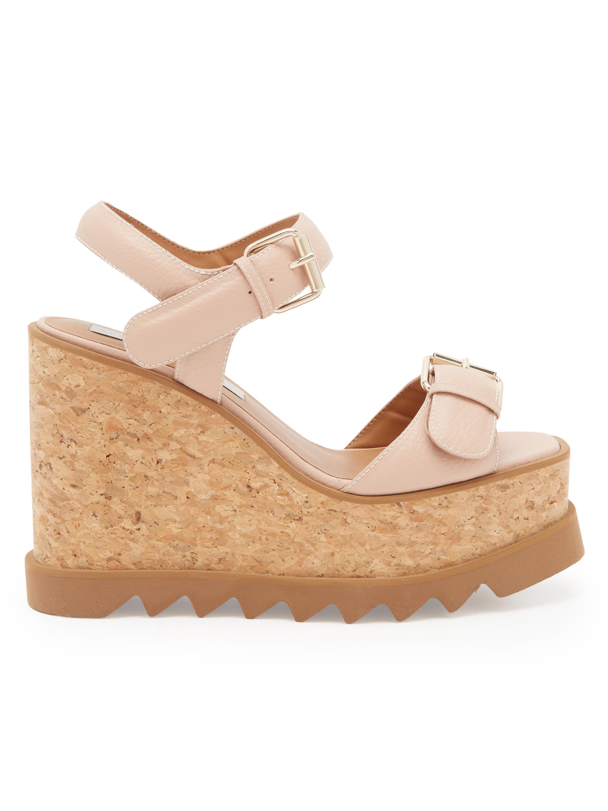 Stella McCartney Women's Sneakelyse 120MM Buckle Wedge Sandals - Blush