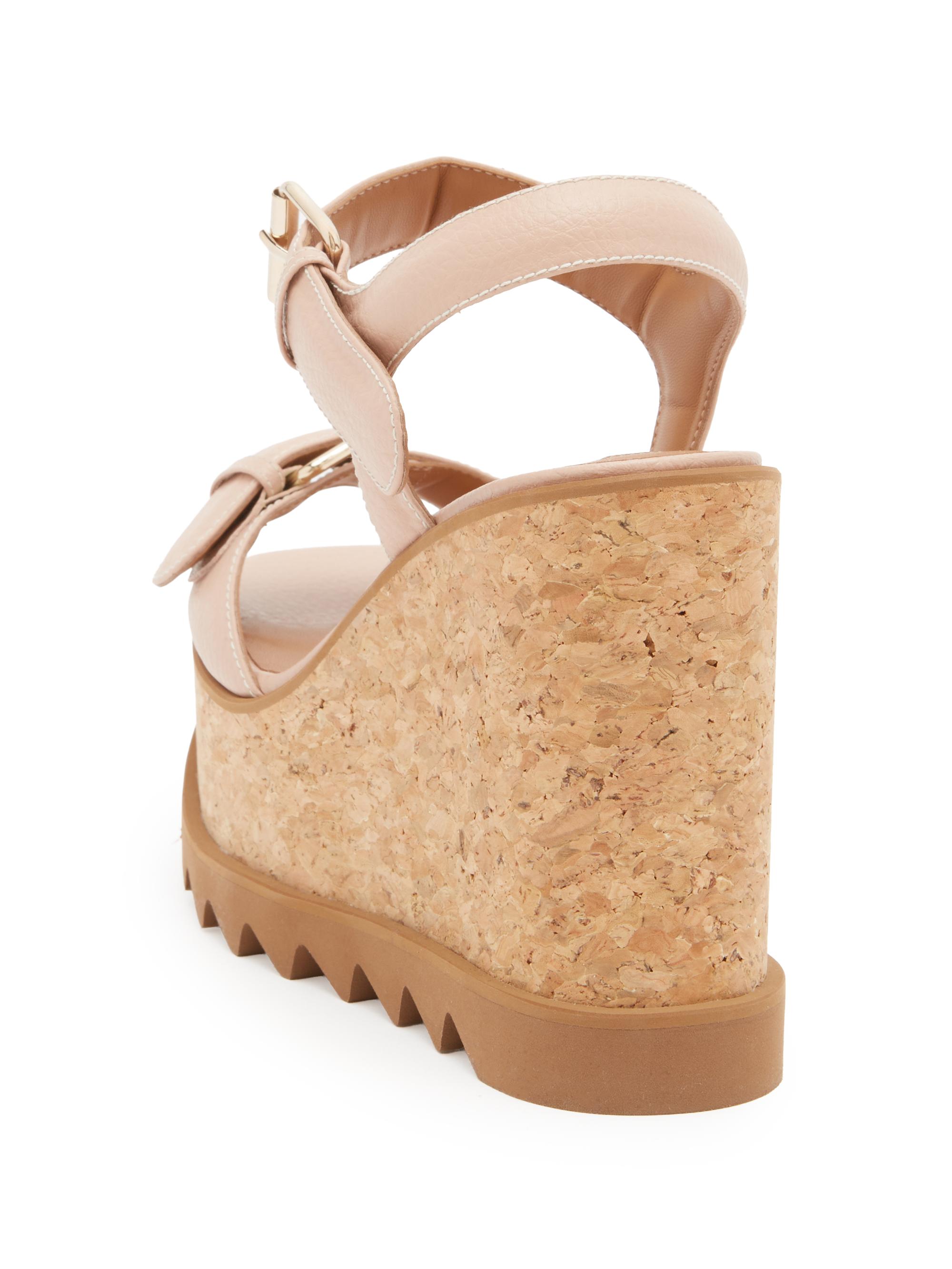 Stella McCartney Women's Sneakelyse 120MM Buckle Wedge Sandals - Blush | Thumbnail 3