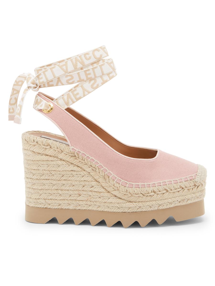 Stella Mccartney Women's Gaia 110mm Espadrille Wedge Slingback Pumps In Pink