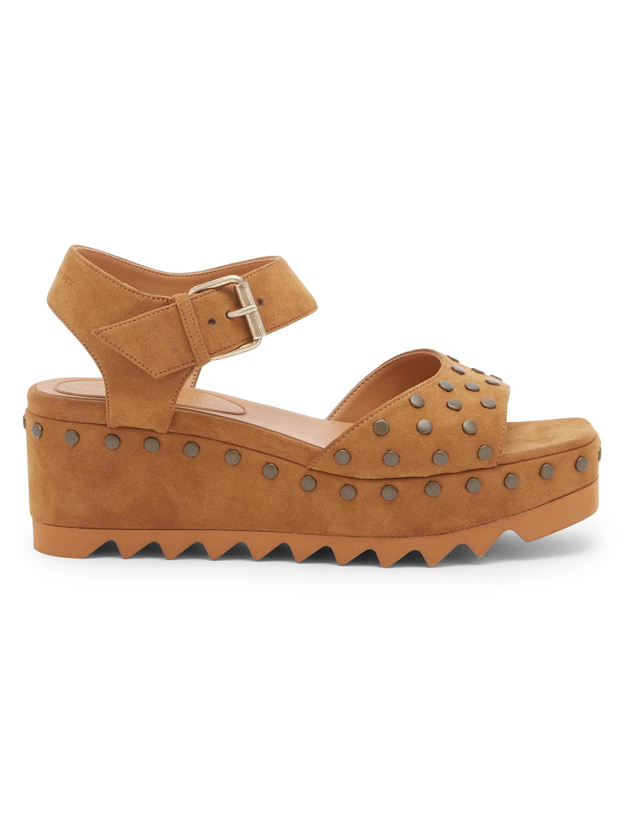 Stella McCartney Women's Elyse Studded Faux-Suede Platform Sandals - Brandy - Women's Clothing