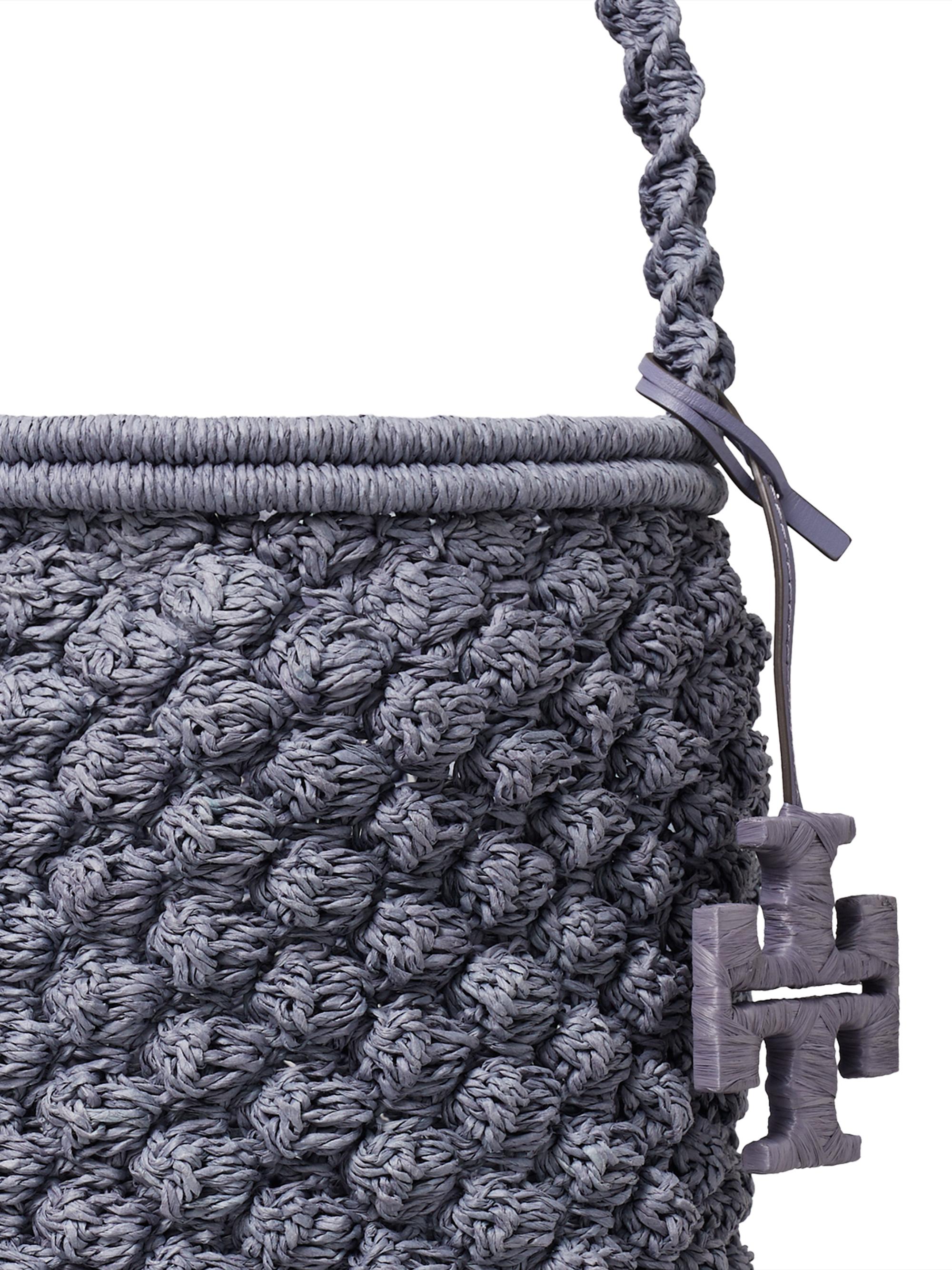 151 バラ 10パック Tory Burch Ella Hand-Crocheted Popcorn-Stitch Raffia Bucket Bag