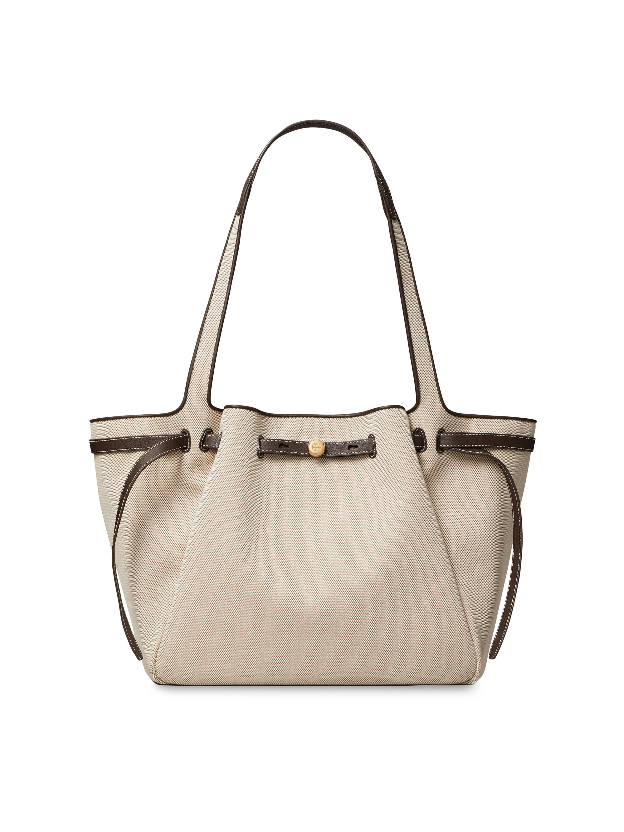 Tory Burch Women's Romy Cotton Canvas Tote Bag - Dusty Almond Bianco White