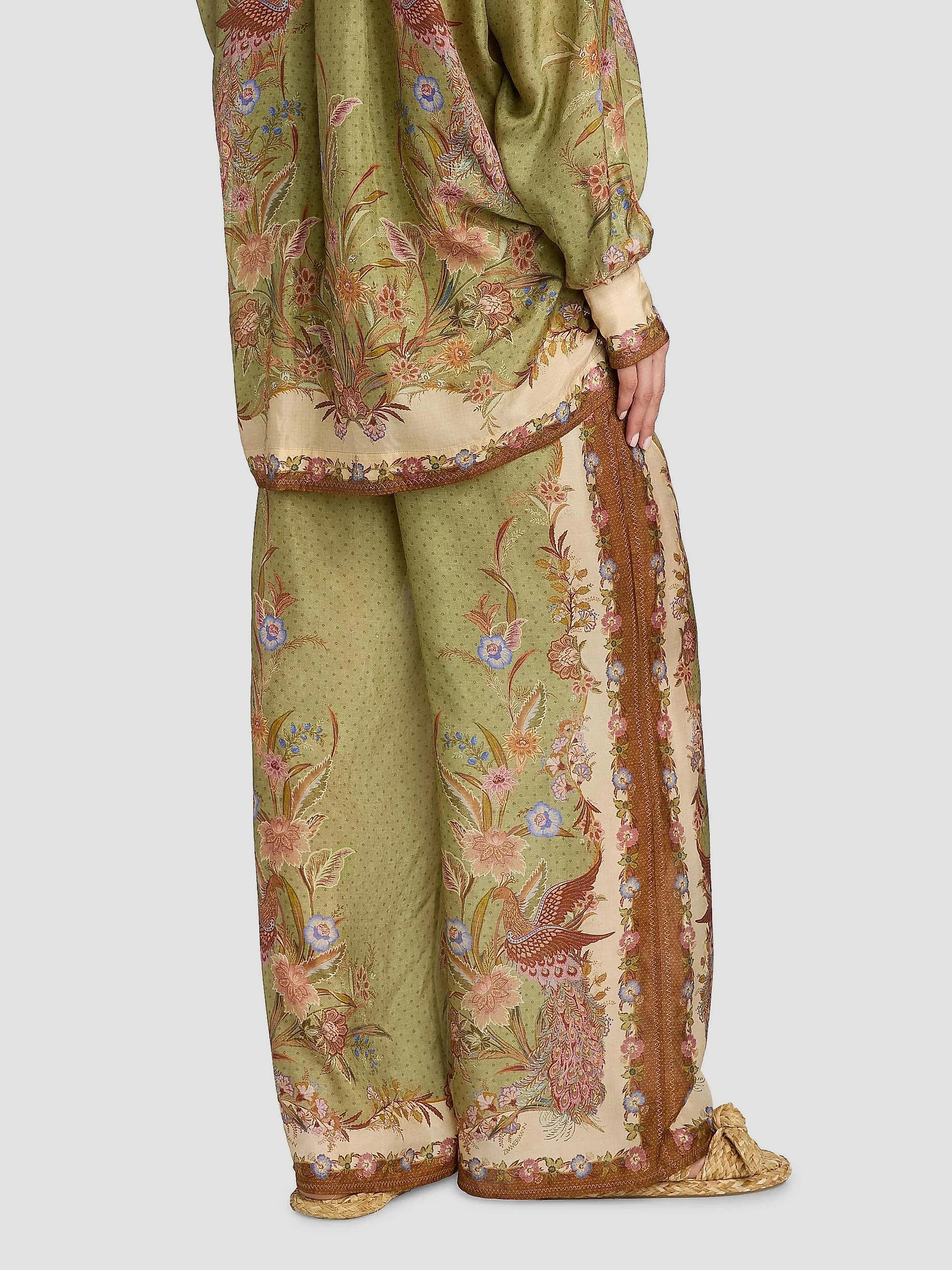 Zimmermann Indra Printed Silk Relaxed-Fit Drawstring Pants | Saks