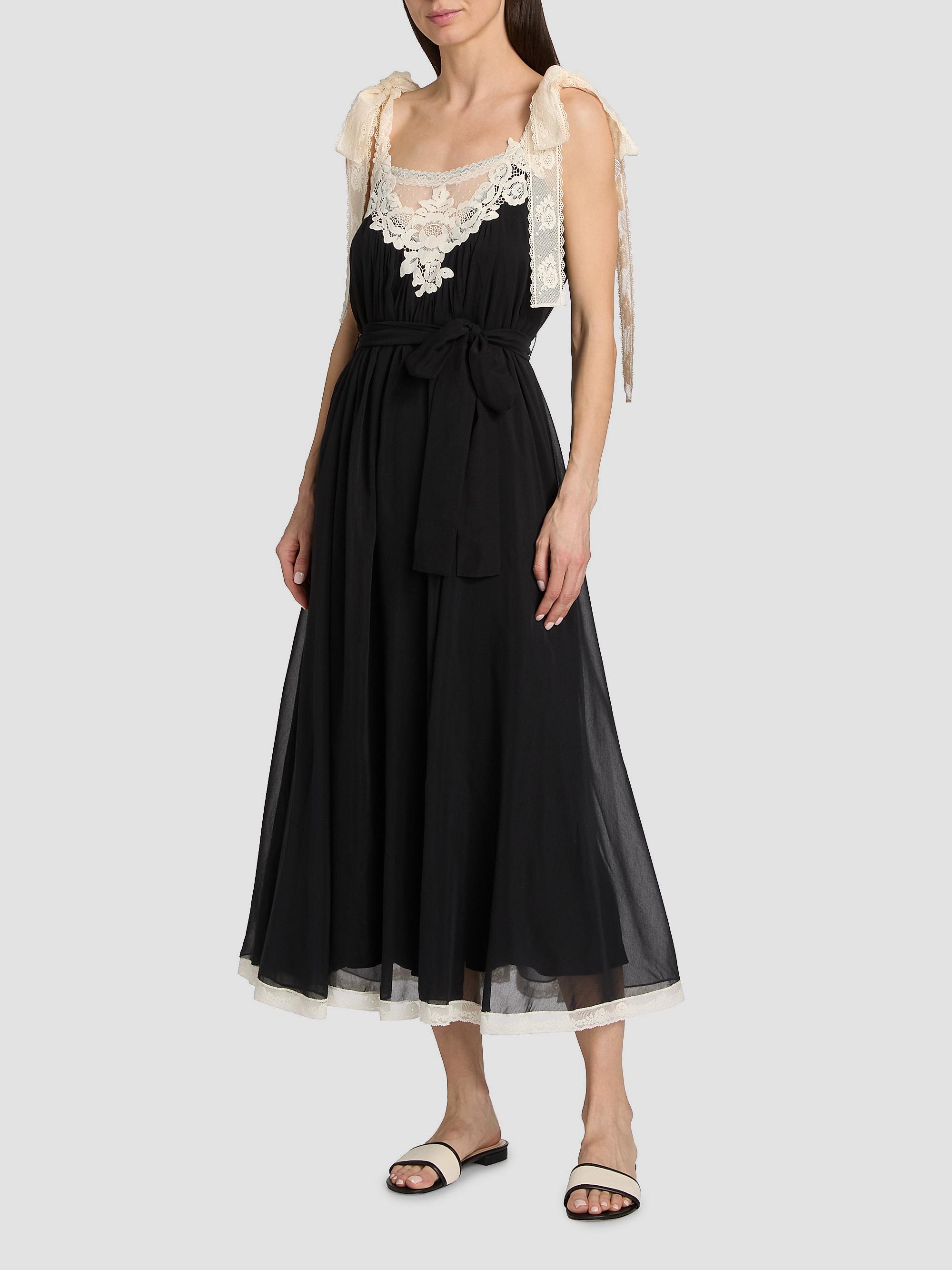 Zimmermann Women's Roselight Cotton-Silk Slip Maxi Dress - Black | Thumbnail 3