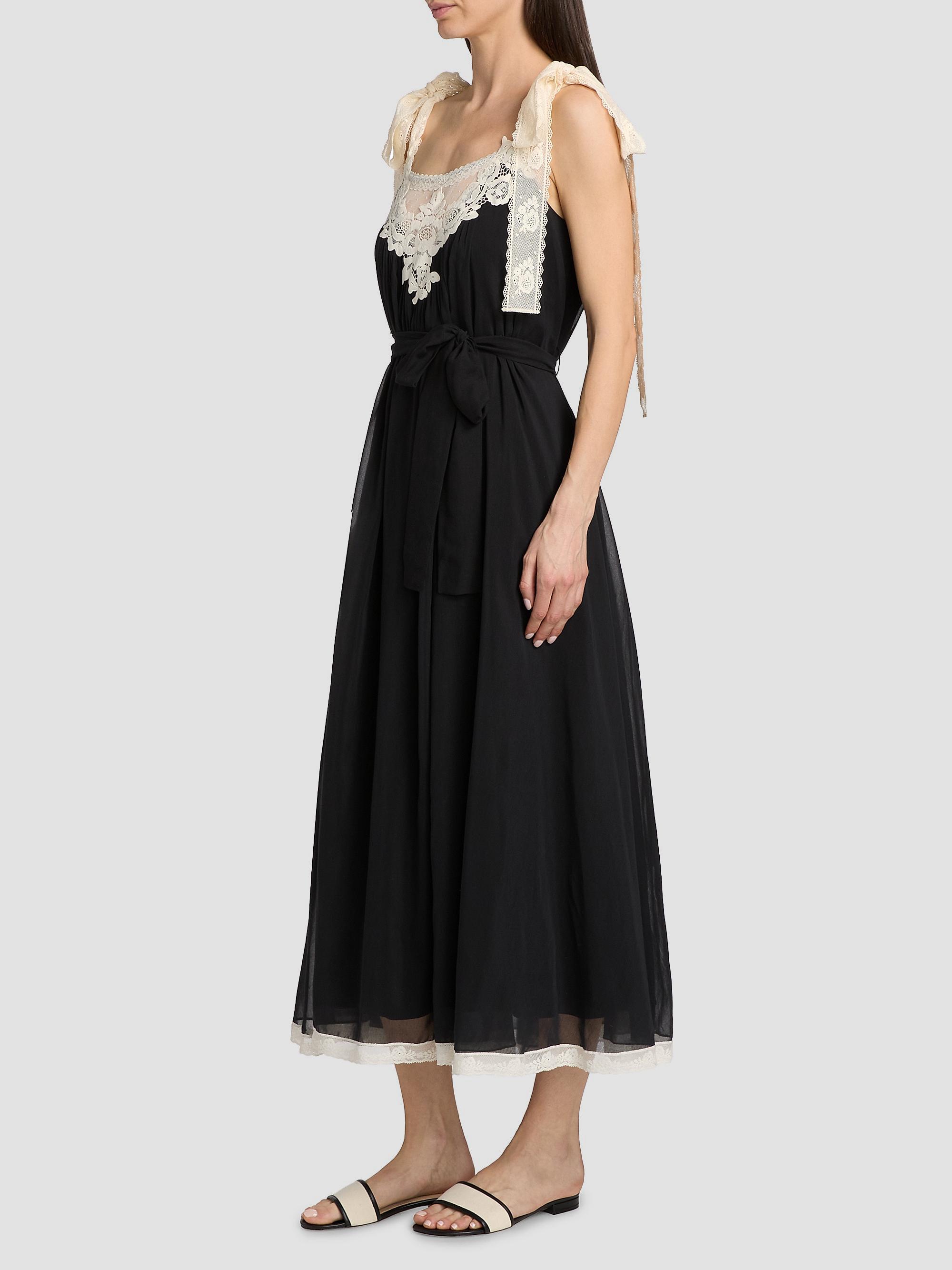 Zimmermann Women's Roselight Cotton-Silk Slip Maxi Dress - Black | Thumbnail 4
