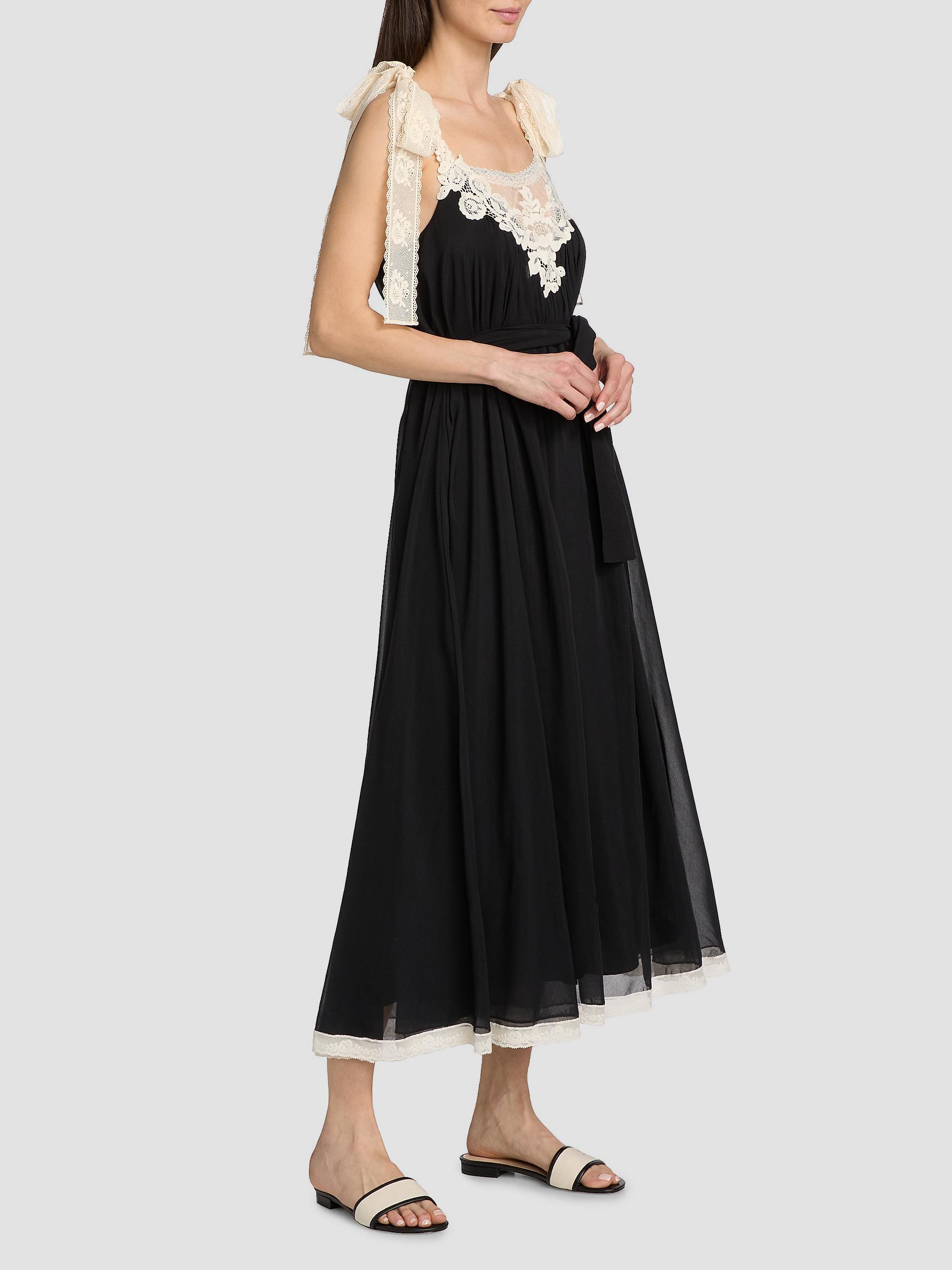Zimmermann Women's Roselight Cotton-Silk Slip Maxi Dress - Black | Thumbnail 2