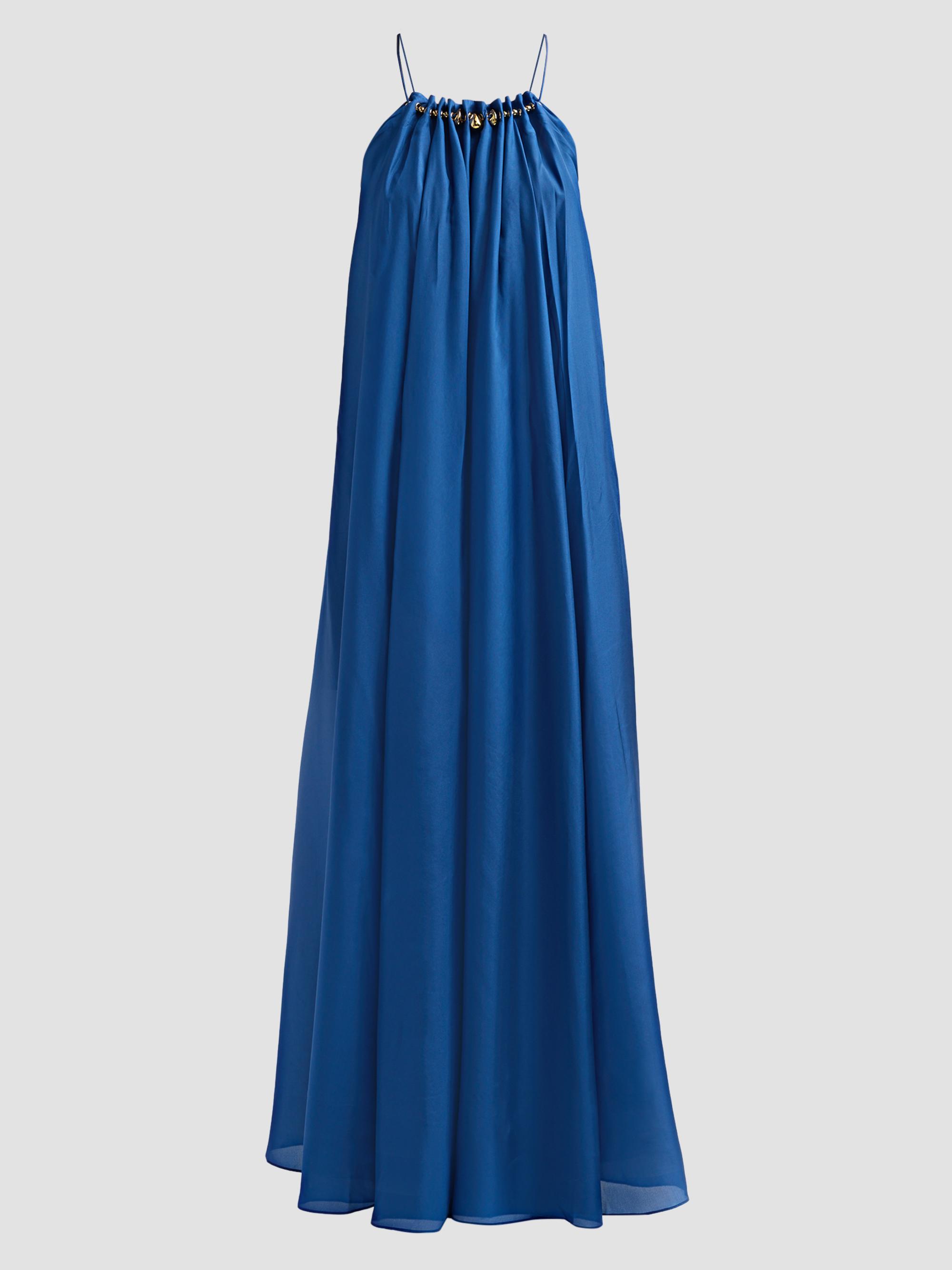 Zimmermann Women's Aster Gathered Bead Maxi Dress - Dark Cobalt | Thumbnail 6