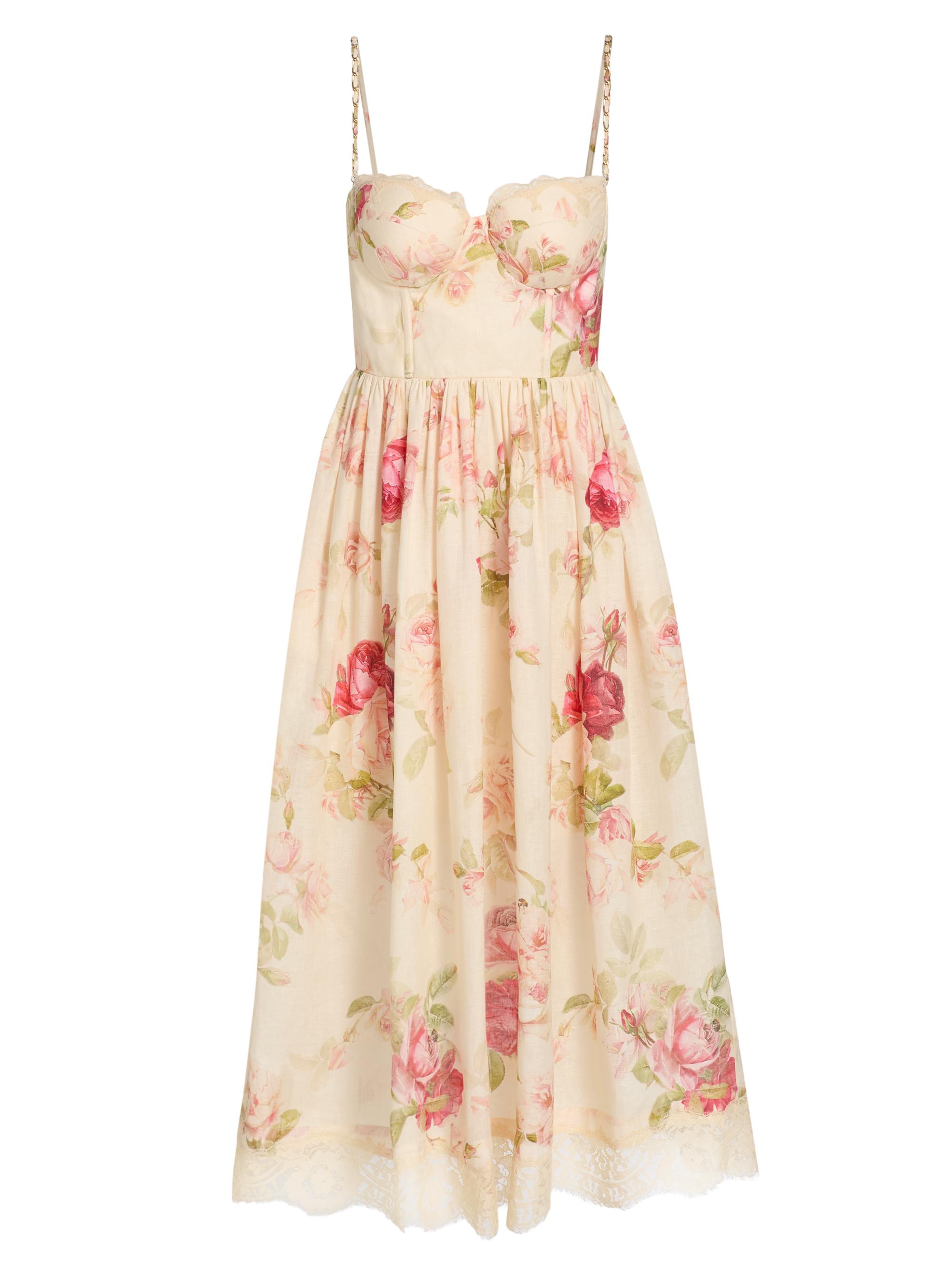 zimmermann halliday cutout scalloped pintucked floral-print linen midi dress Zimmermann Halliday Scallop Midi Dress main image 1