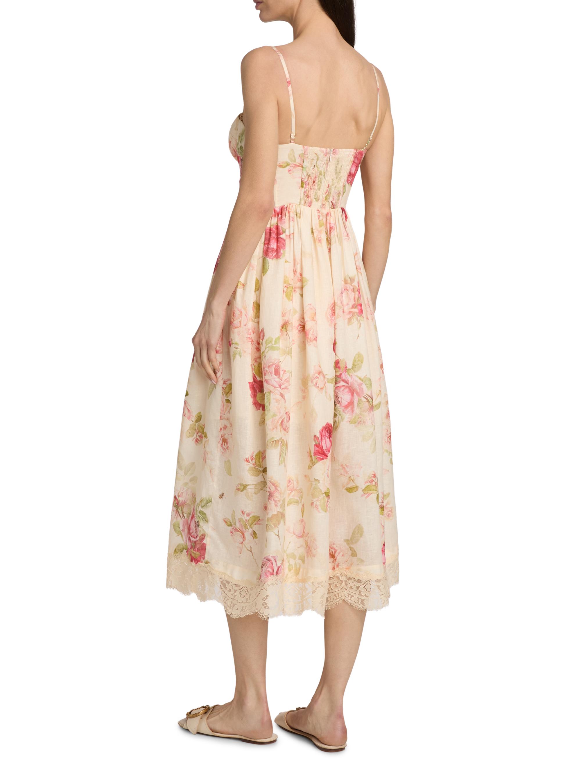 zimmermann rosa lace picnic dress Zimmermann Roselight Lace Trim Bustier Picnic Midi Dress