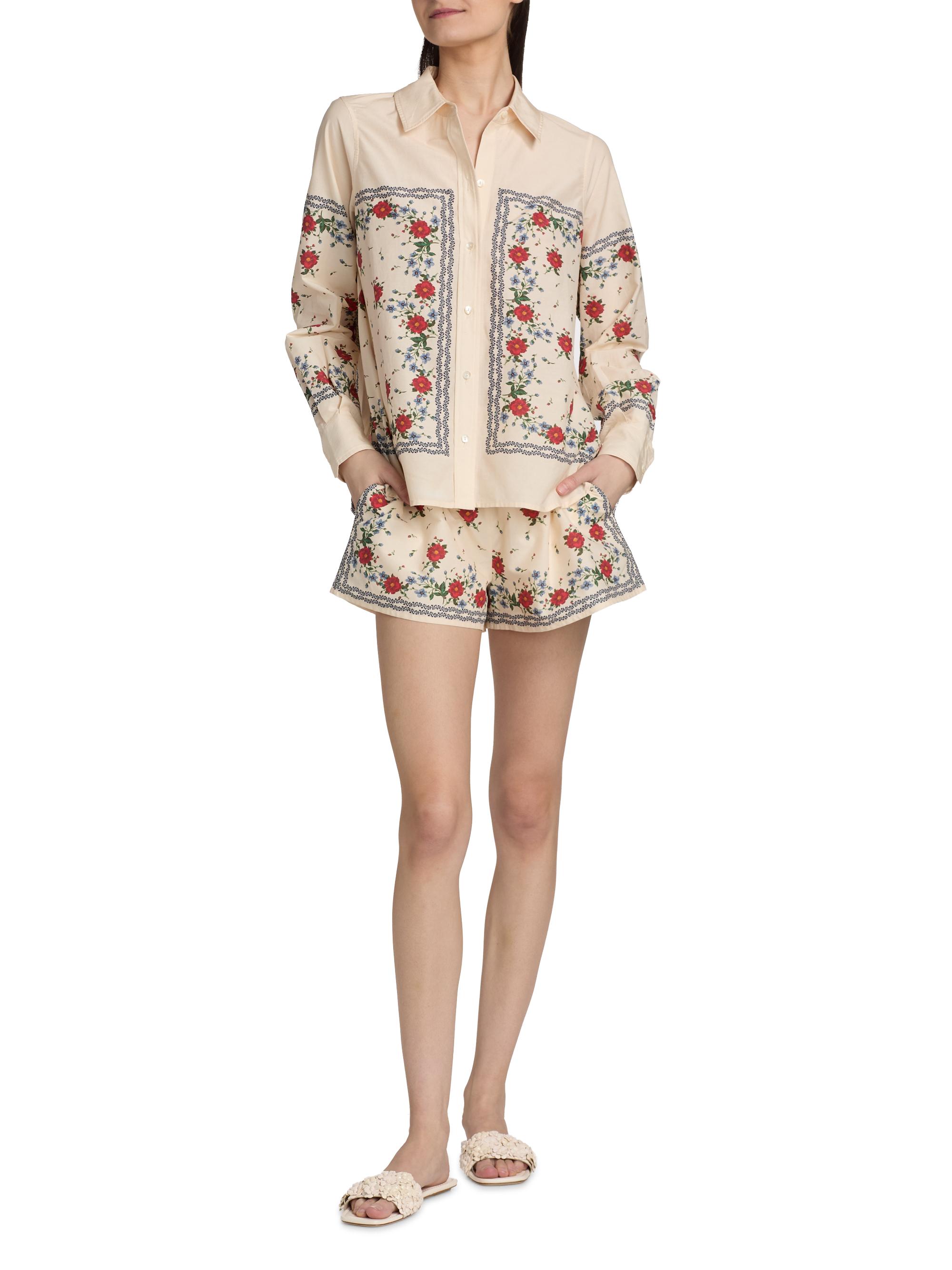 Cami NYC Women's Oslo Floral Cotton-Silk Drawstring Shorts - Heirloom Bandana | Thumbnail 2