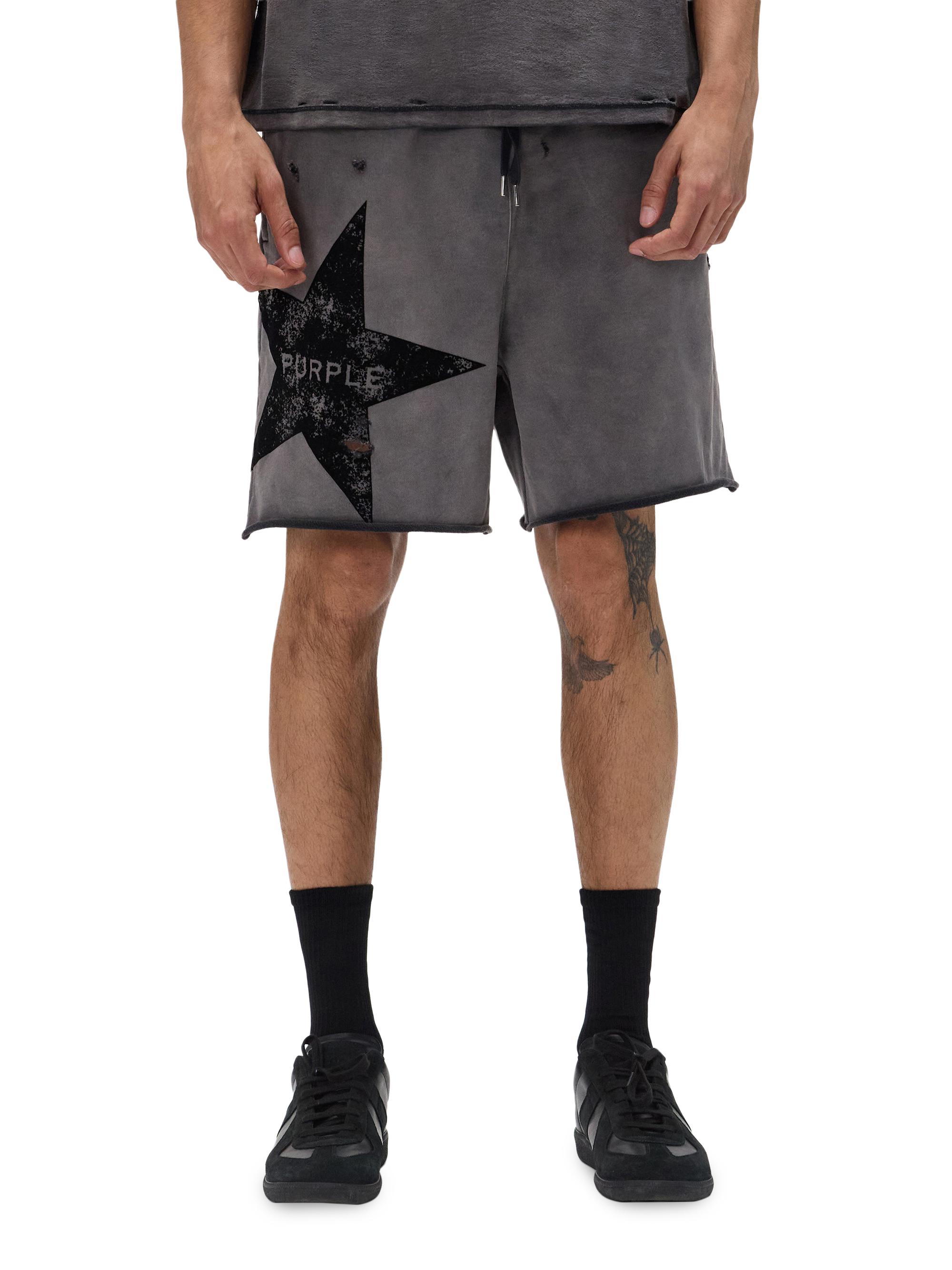 Purple Brand Men's Midweight Fleece Drawstring Shorts - Black